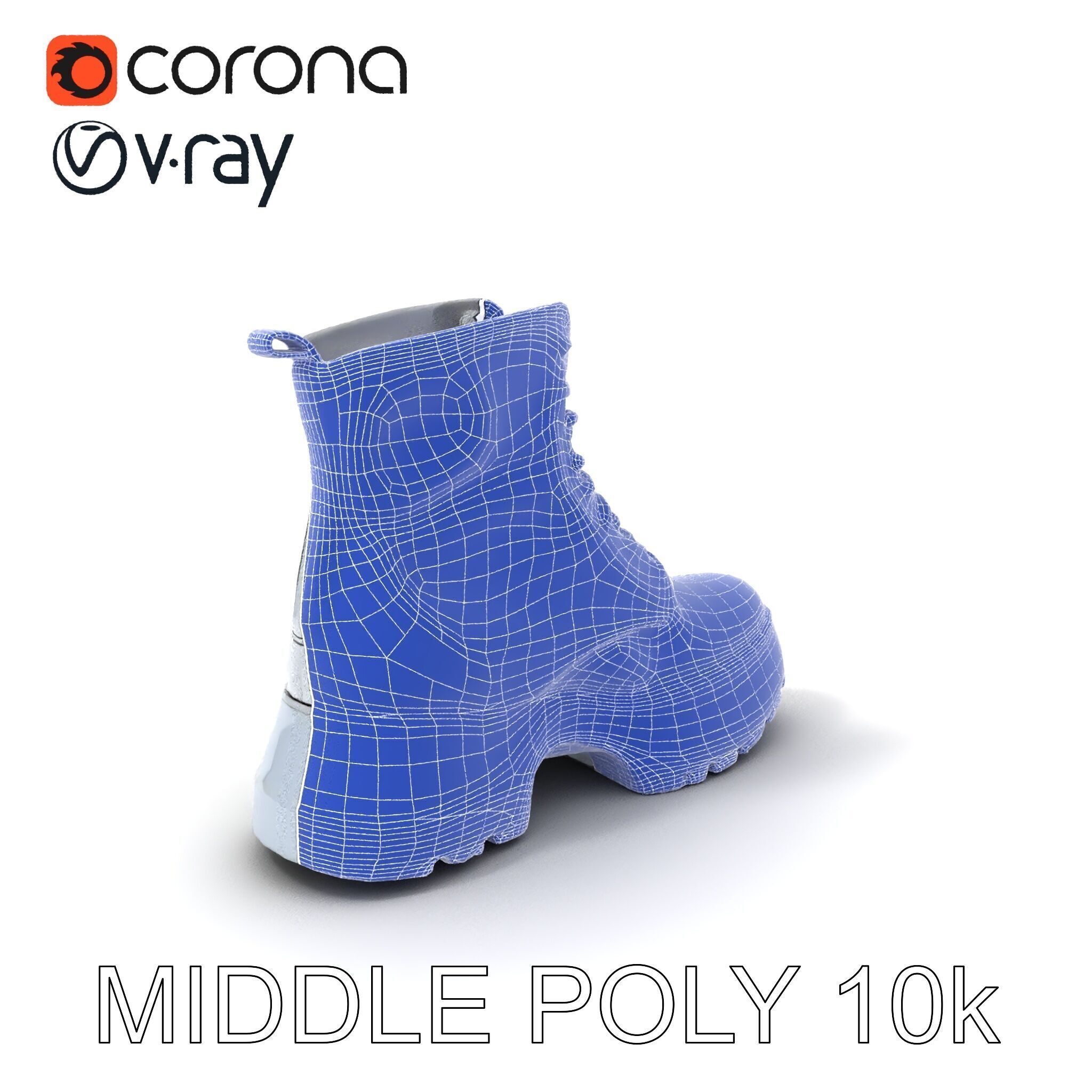 Stylish Silver Boot Model Pack Low-poly 3D model_24