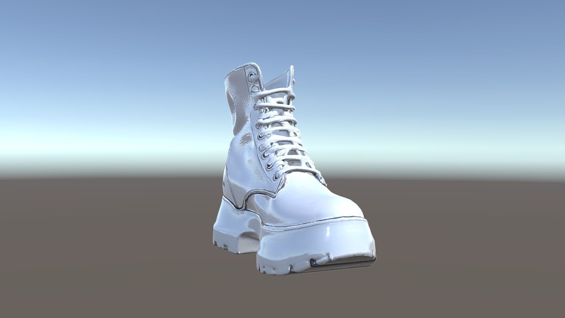 Stylish Silver Boot Model Pack Low-poly 3D model_26