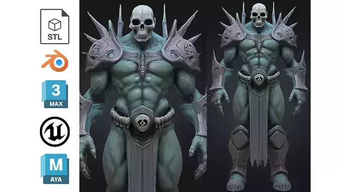 Undead Skull Warlord Low-poly 3D model