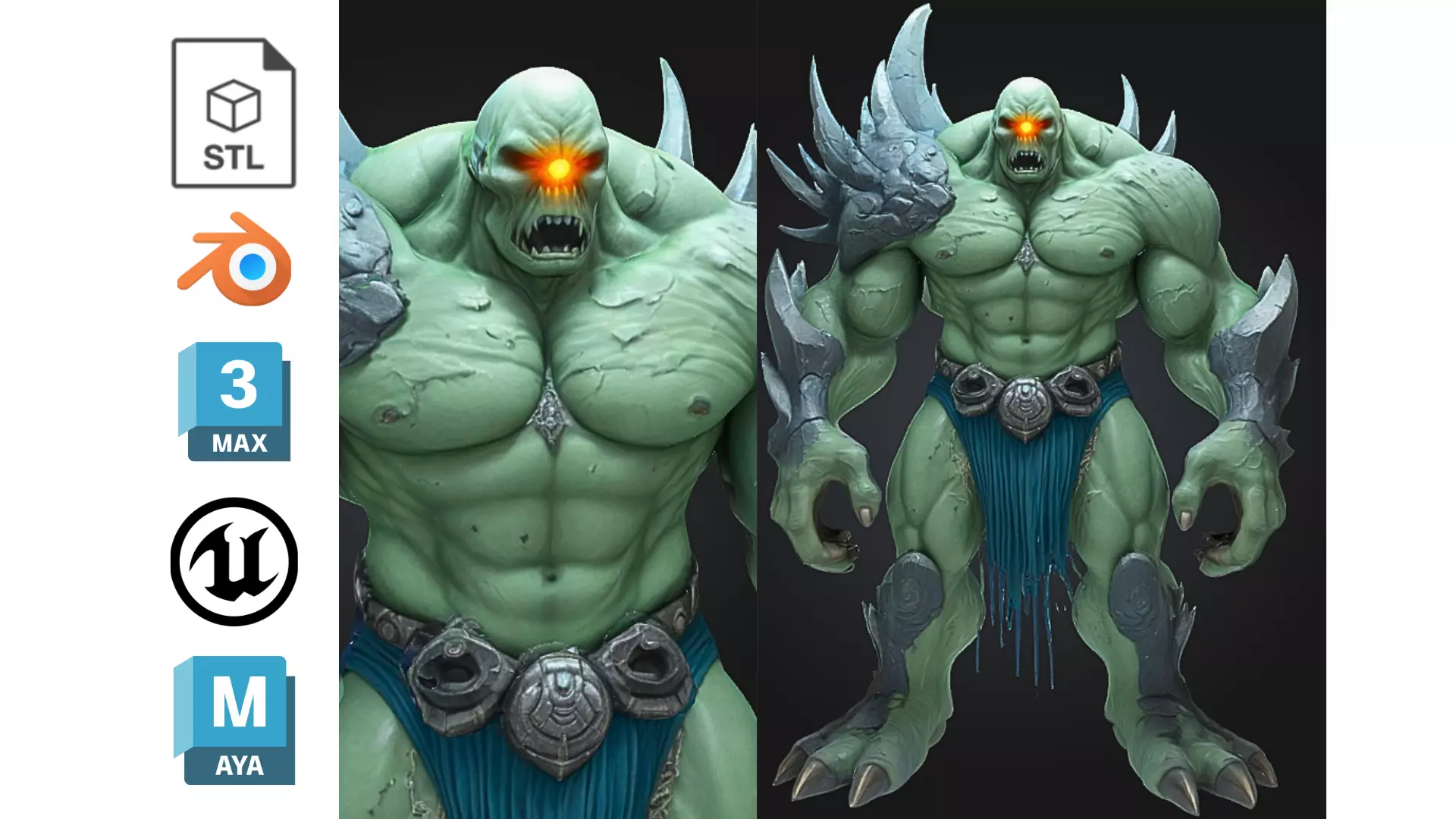 Mutant Demon Brute Low-poly 3D model_0
