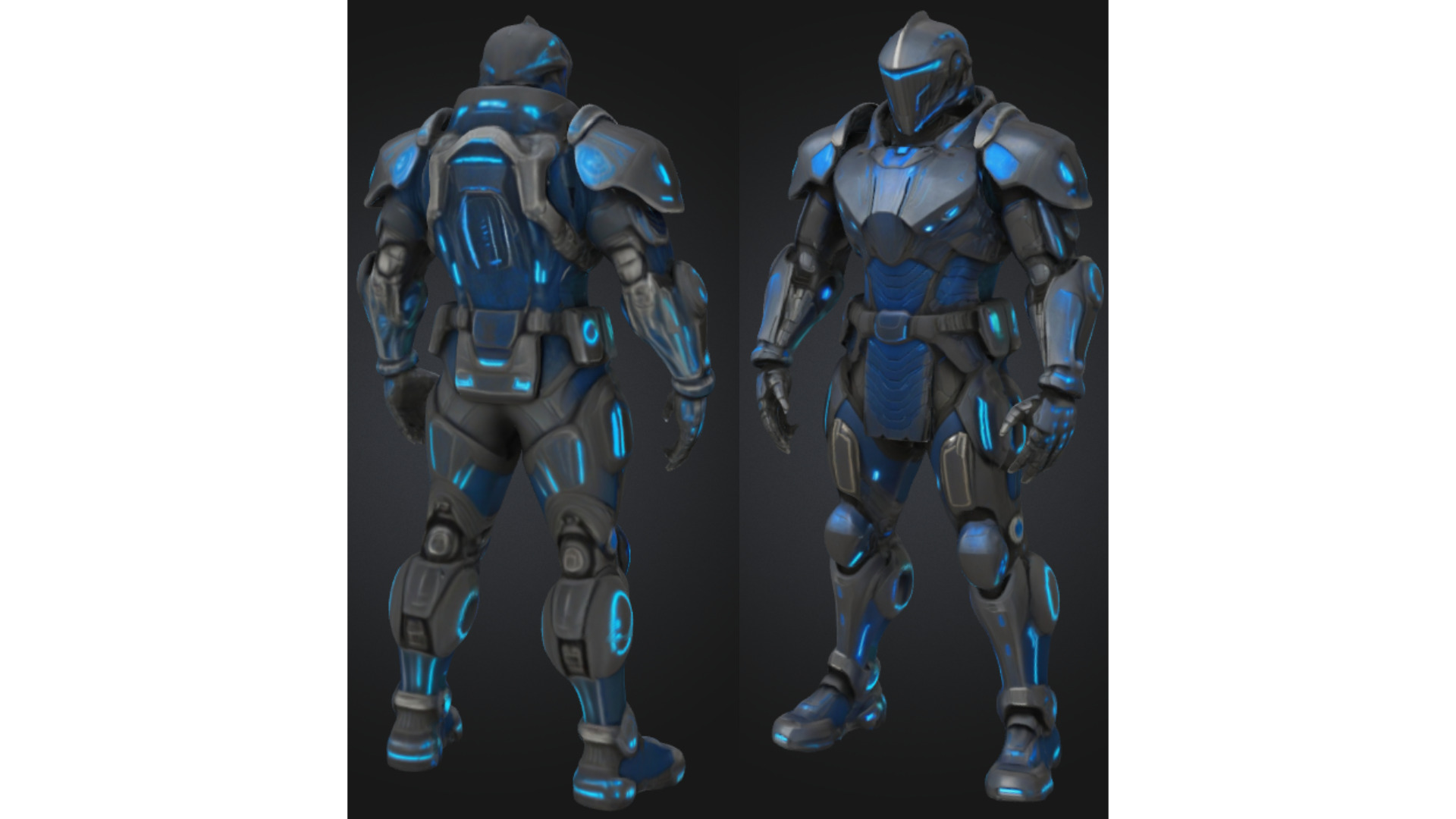 Futuristic Sci-Fi Soldier Low-poly 3D model_2
