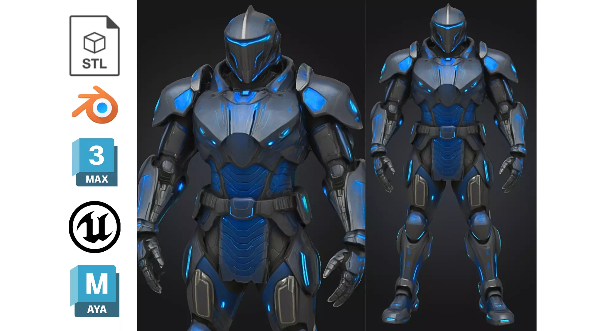 Futuristic Sci-Fi Soldier Low-poly 3D model_0