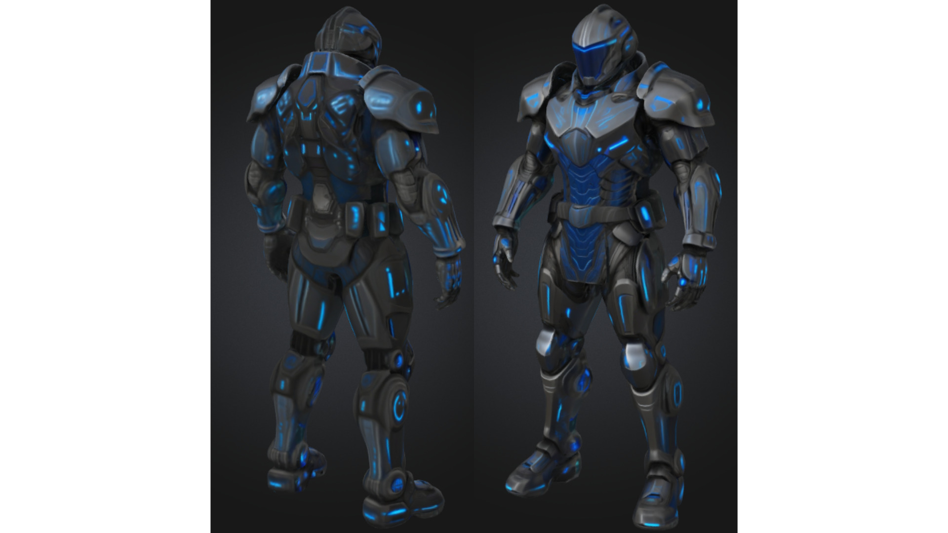 Futuristic Sci-Fi Soldier Character Armored Low-poly 3D model_2