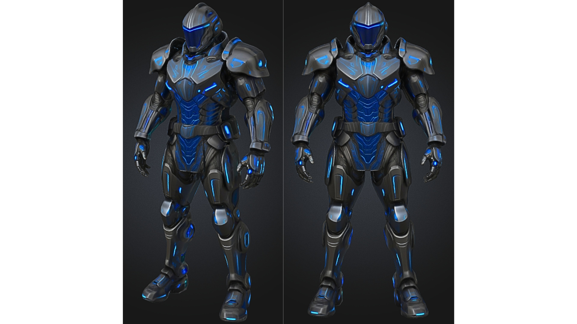 Futuristic Sci-Fi Soldier Character Armored Low-poly 3D model_3