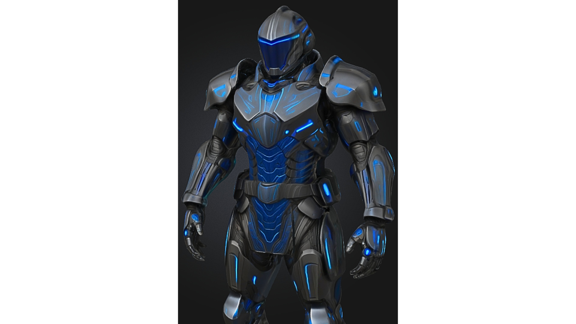 Futuristic Sci-Fi Soldier Character Armored Low-poly 3D model_4