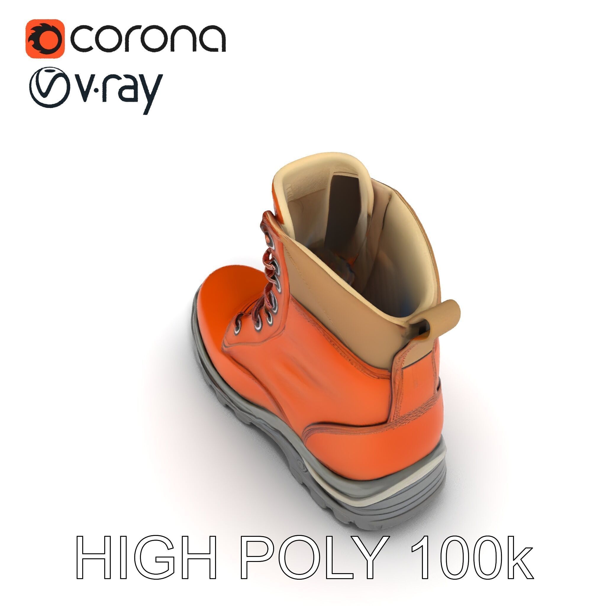 Rugged Hiking Boot Model Pack with Detailed Texture Low-poly 3D model_35