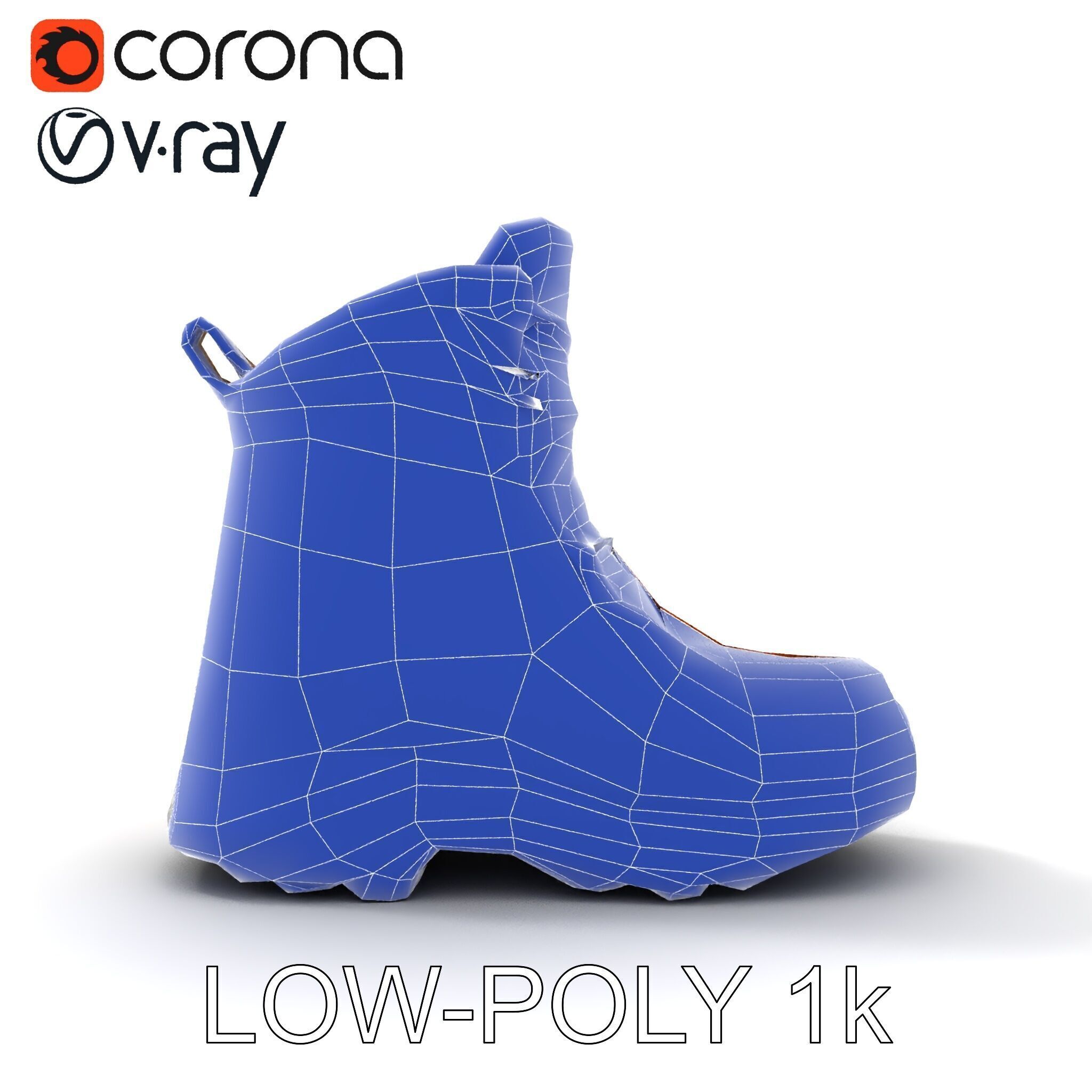 Rugged Hiking Boot Model Pack with Detailed Texture Low-poly 3D model_23