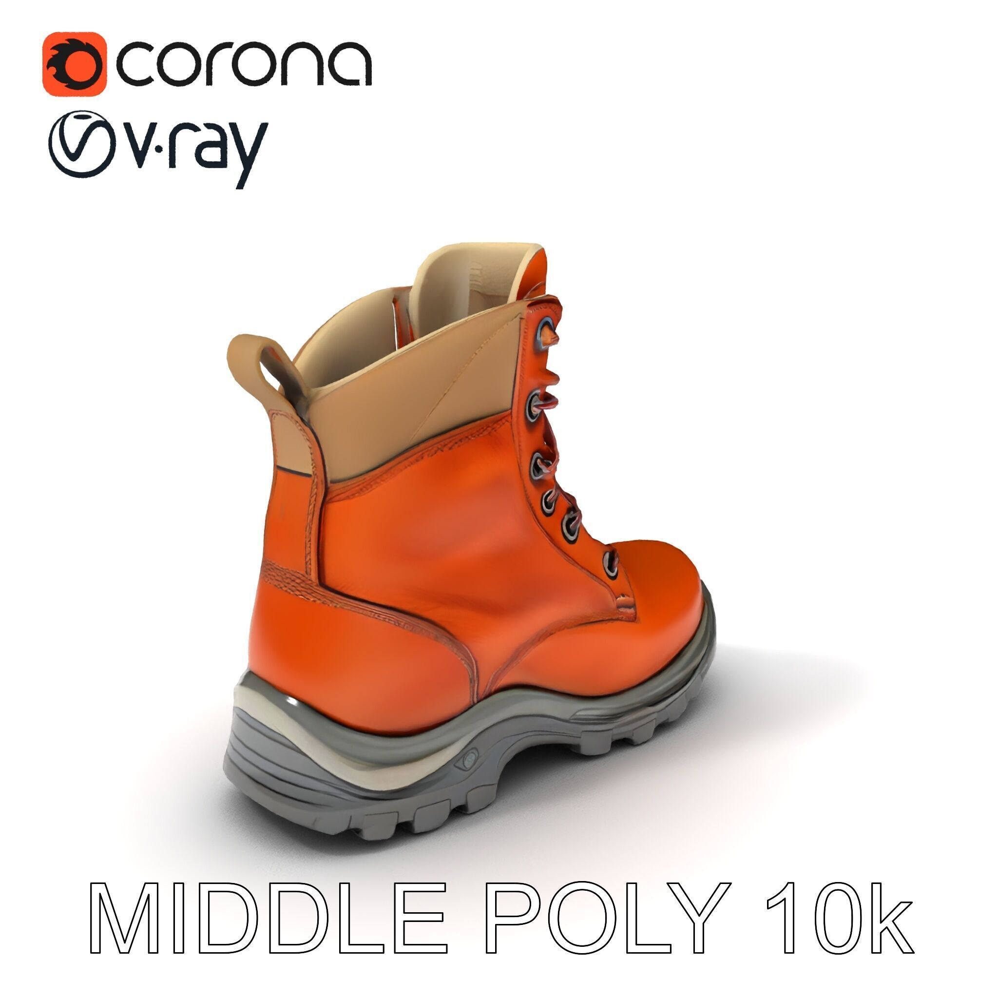 Rugged Hiking Boot Model Pack with Detailed Texture Low-poly 3D model_16