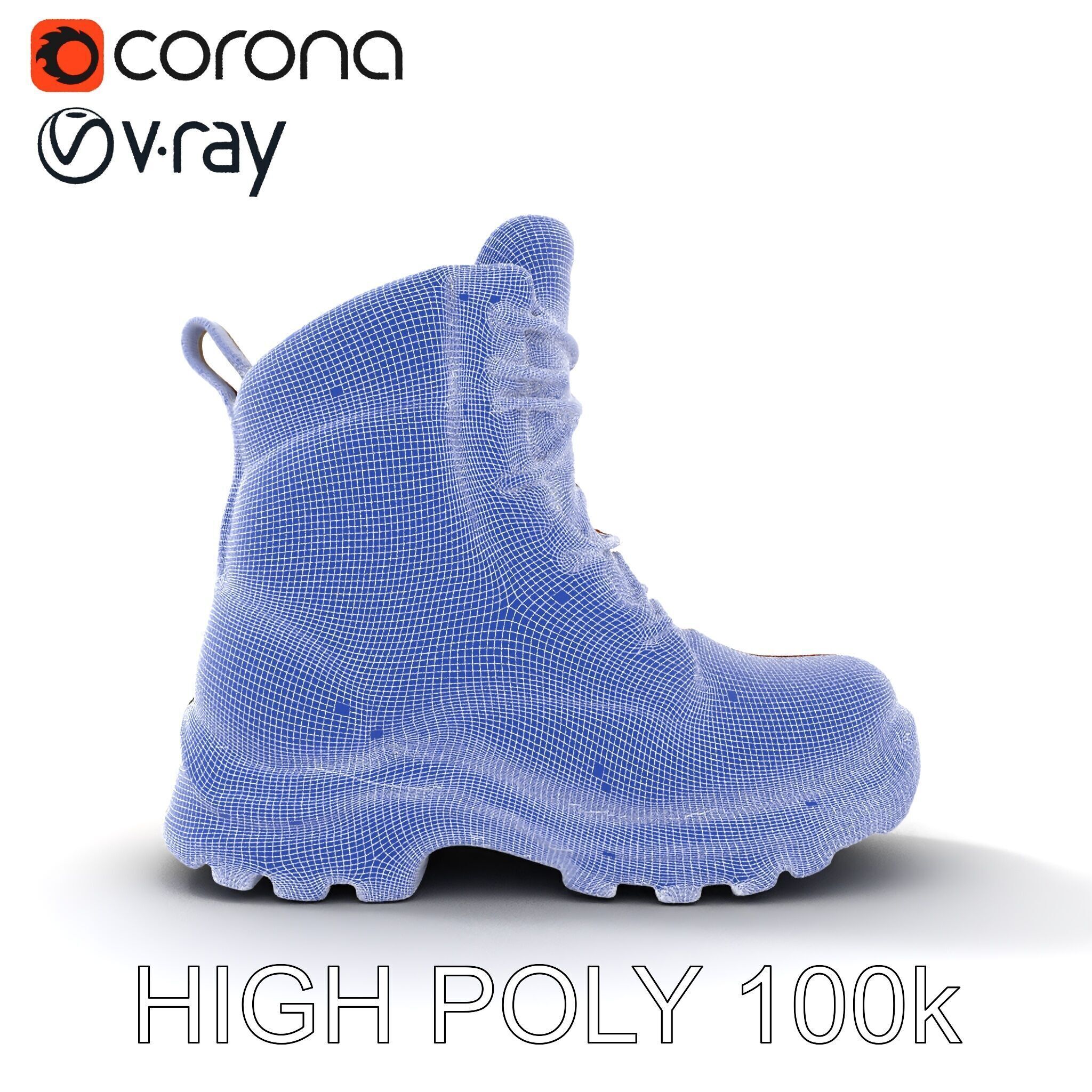 Rugged Hiking Boot Model Pack with Detailed Texture Low-poly 3D model_21