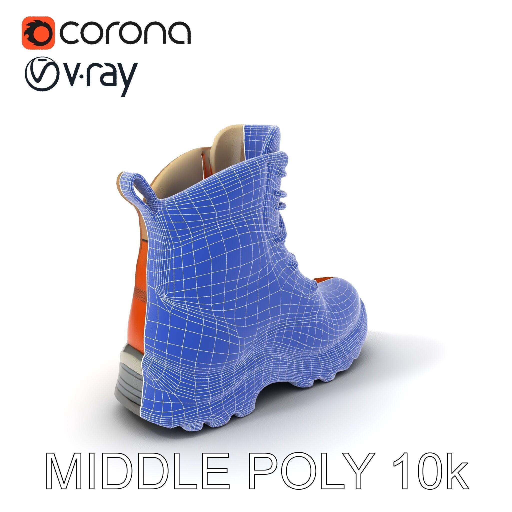 Rugged Hiking Boot Model Pack with Detailed Texture Low-poly 3D model_30