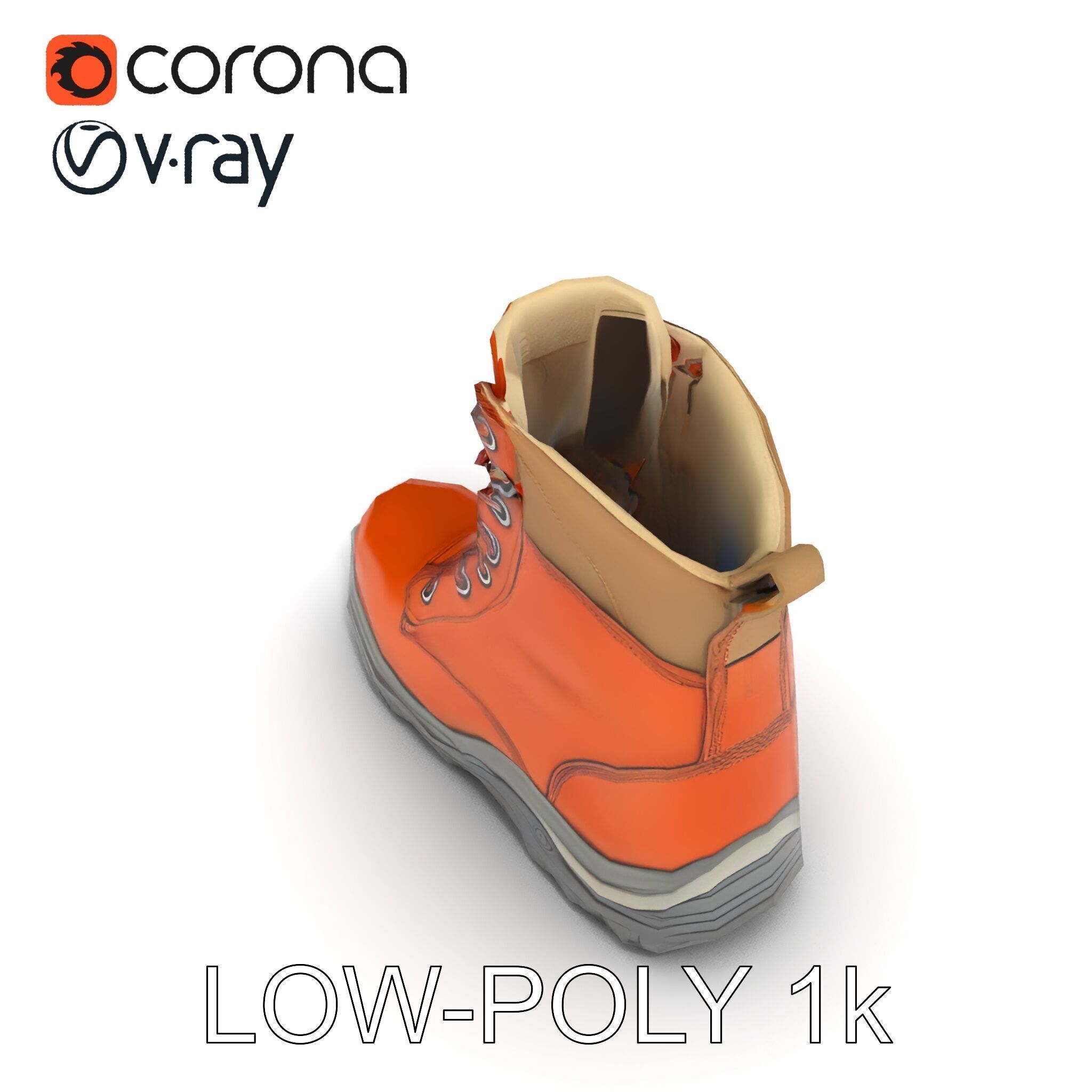 Rugged Hiking Boot Model Pack with Detailed Texture Low-poly 3D model_31