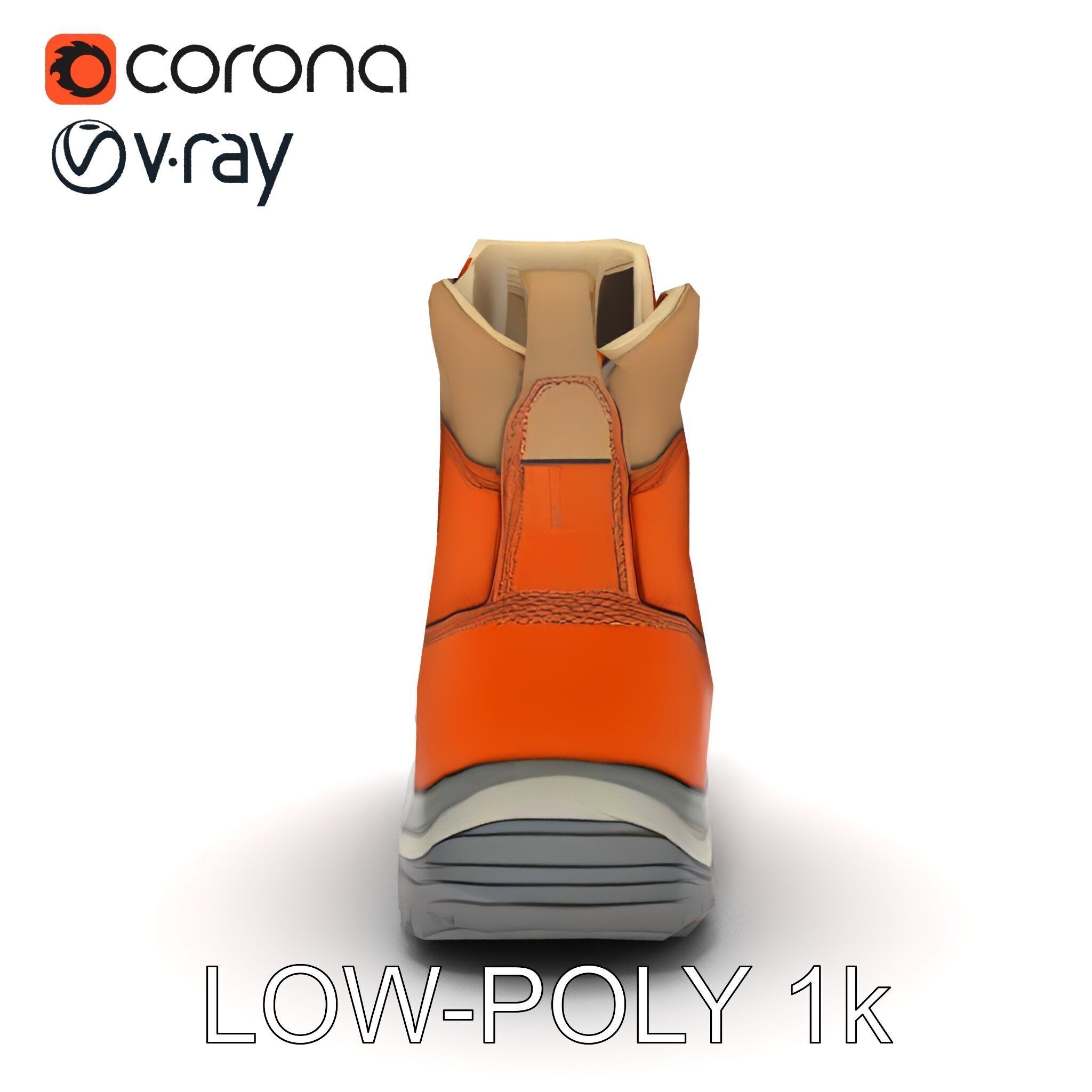 Rugged Hiking Boot Model Pack with Detailed Texture Low-poly 3D model_17