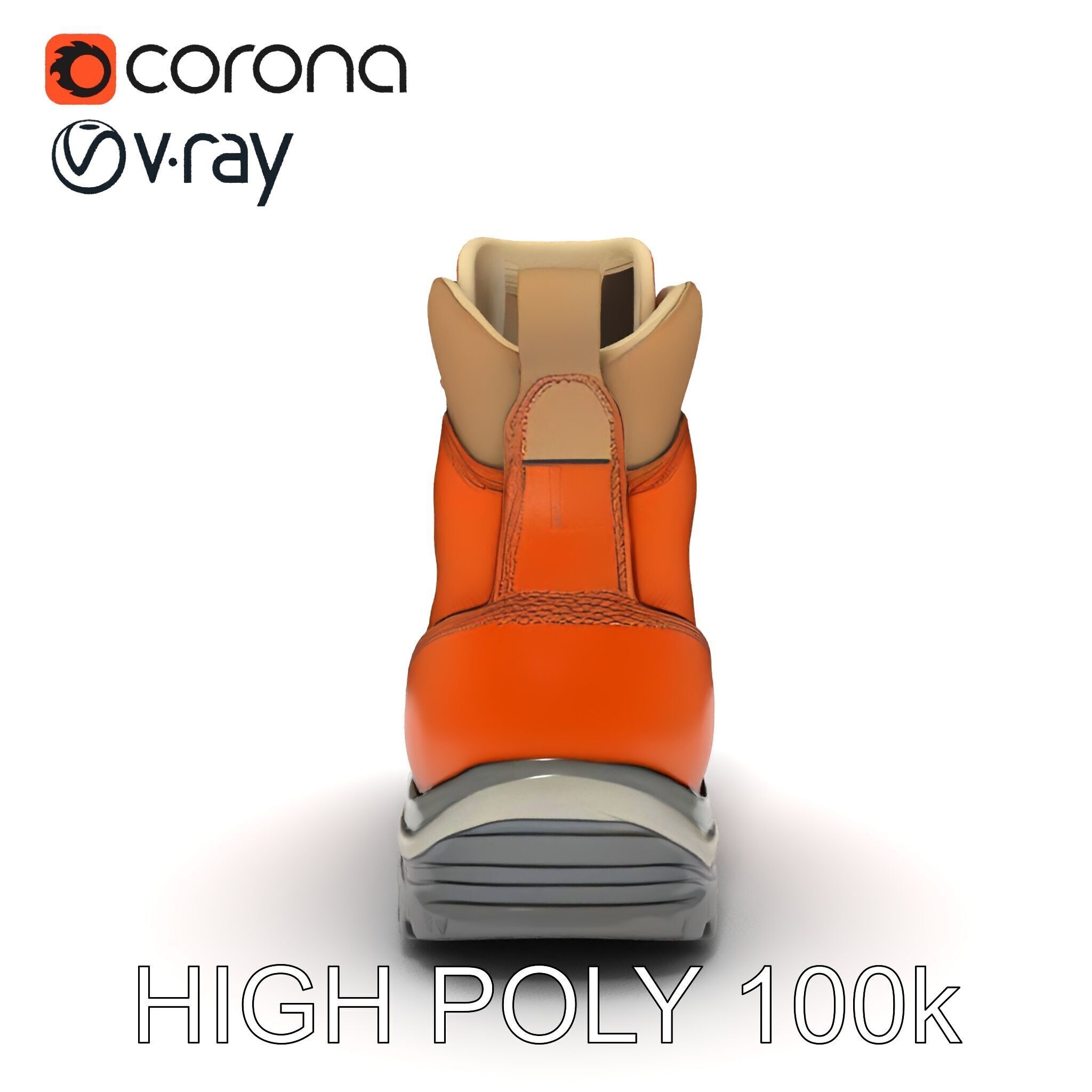 Rugged Hiking Boot Model Pack with Detailed Texture Low-poly 3D model_10