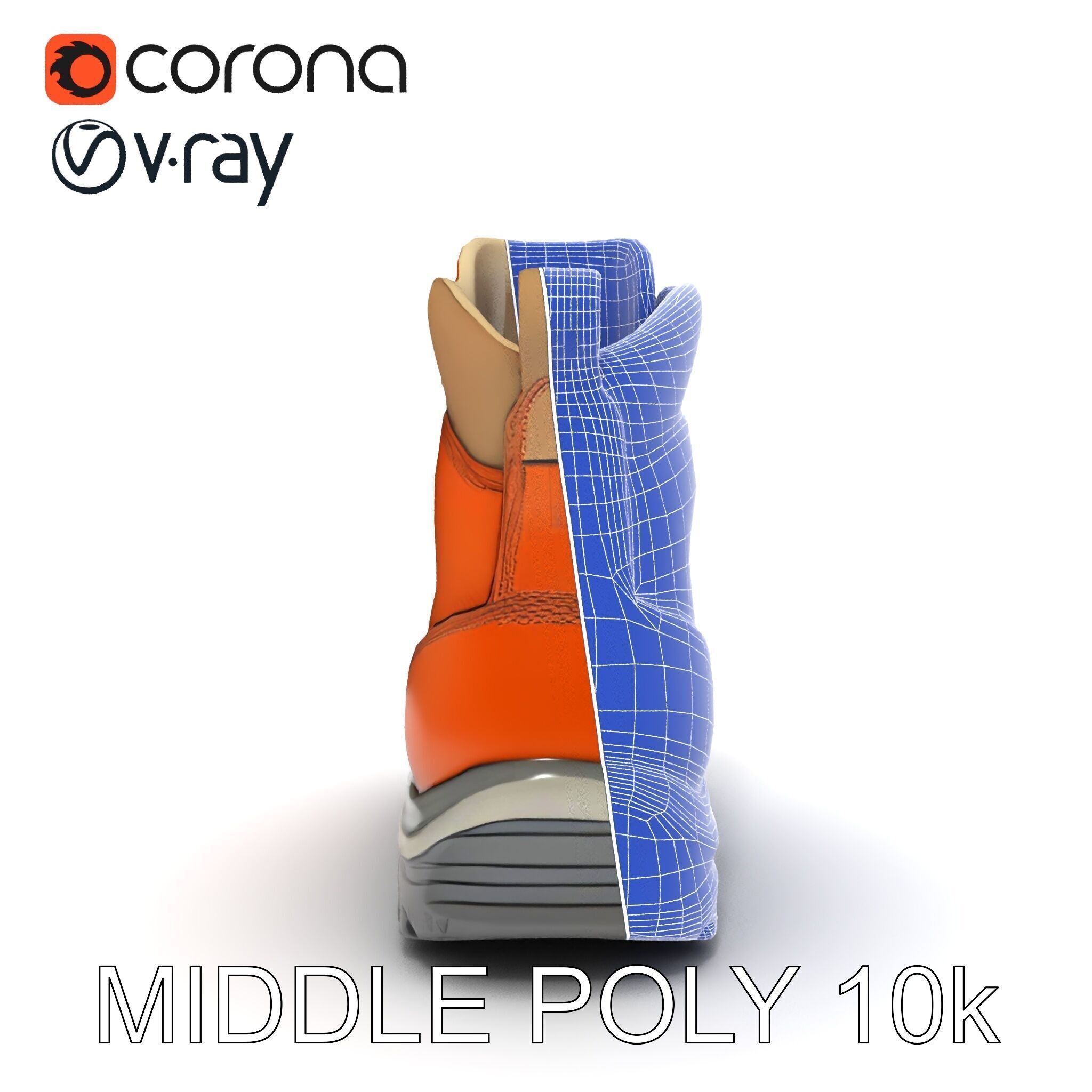 Rugged Hiking Boot Model Pack with Detailed Texture Low-poly 3D model_27