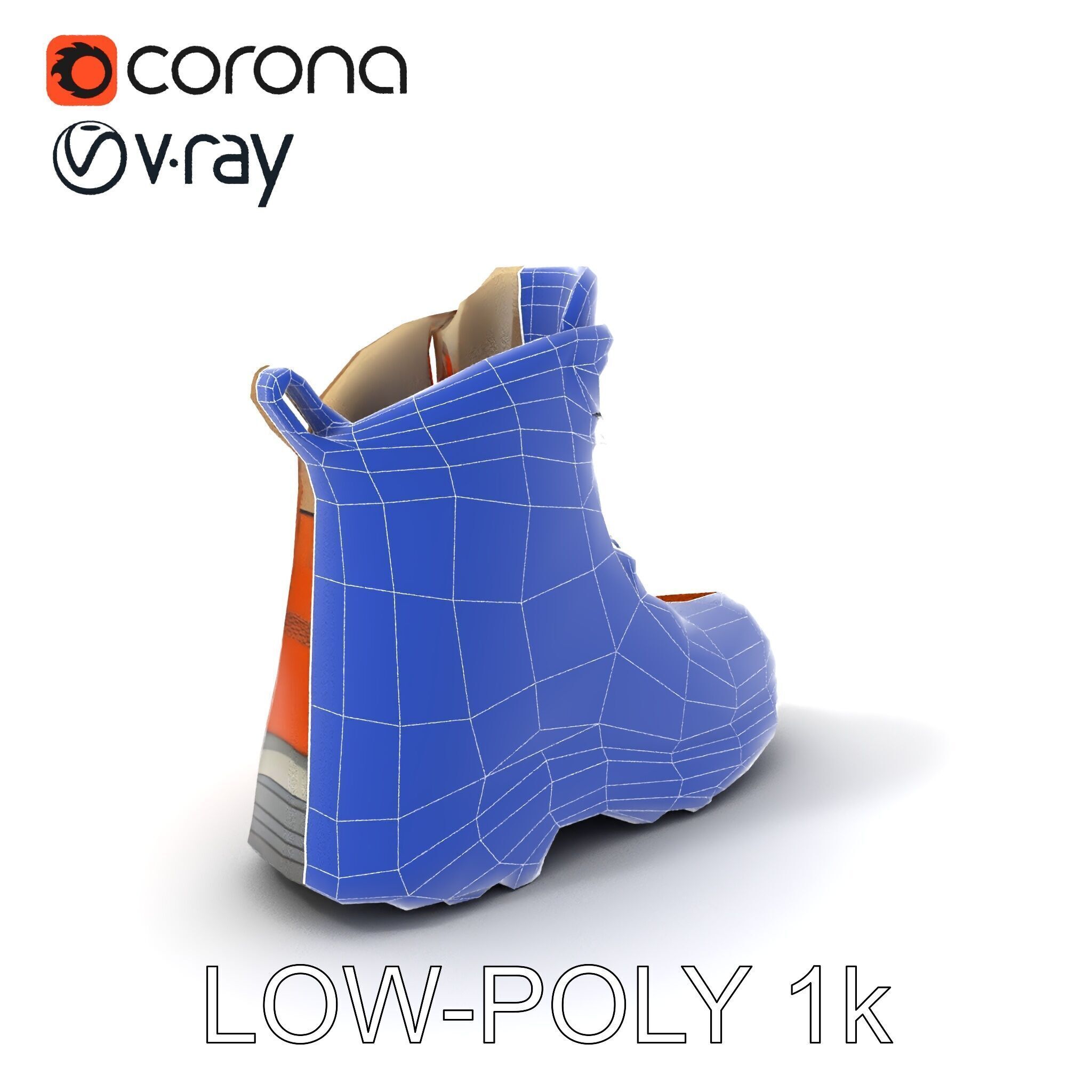 Rugged Hiking Boot Model Pack with Detailed Texture Low-poly 3D model_20