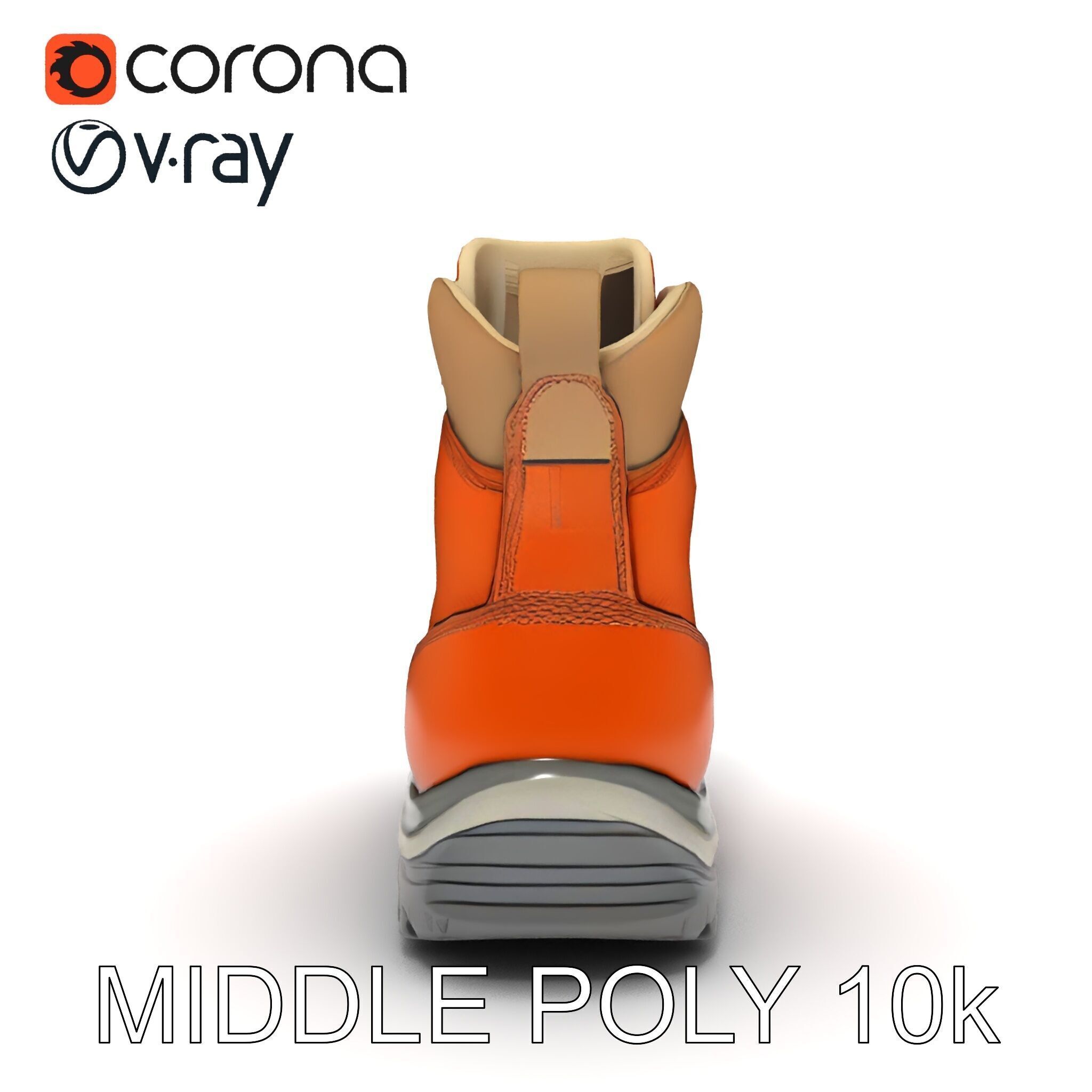 Rugged Hiking Boot Model Pack with Detailed Texture Low-poly 3D model_32