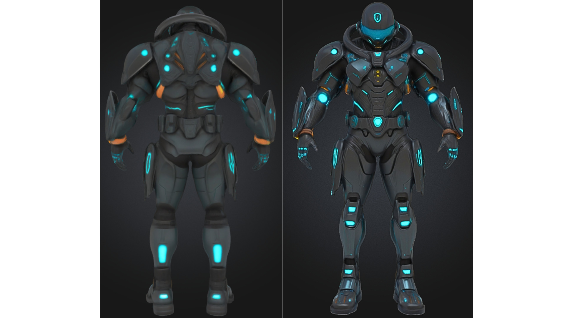 Armored Space Soldier Low-poly 3D model_2