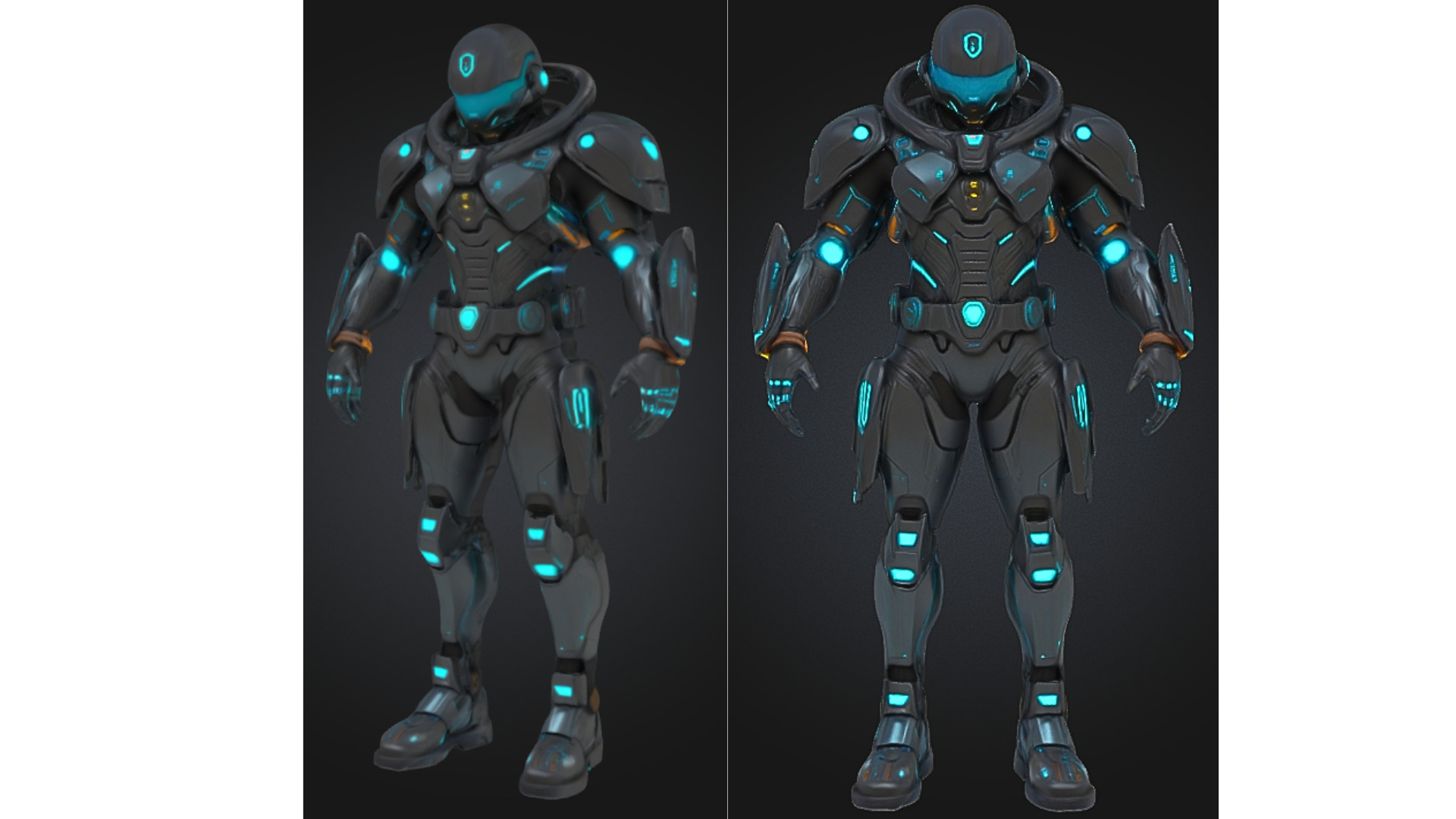 Armored Space Soldier Low-poly 3D model_3