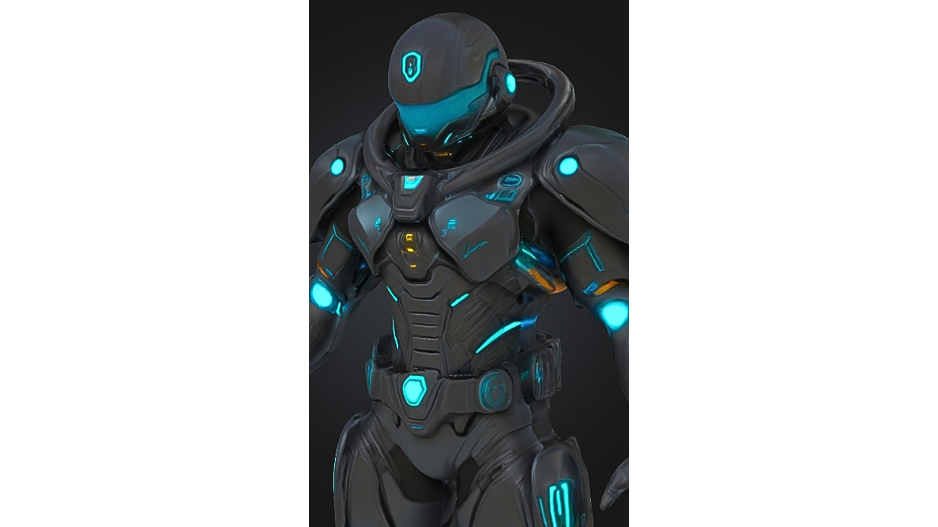 Armored Space Soldier Low-poly 3D model_4
