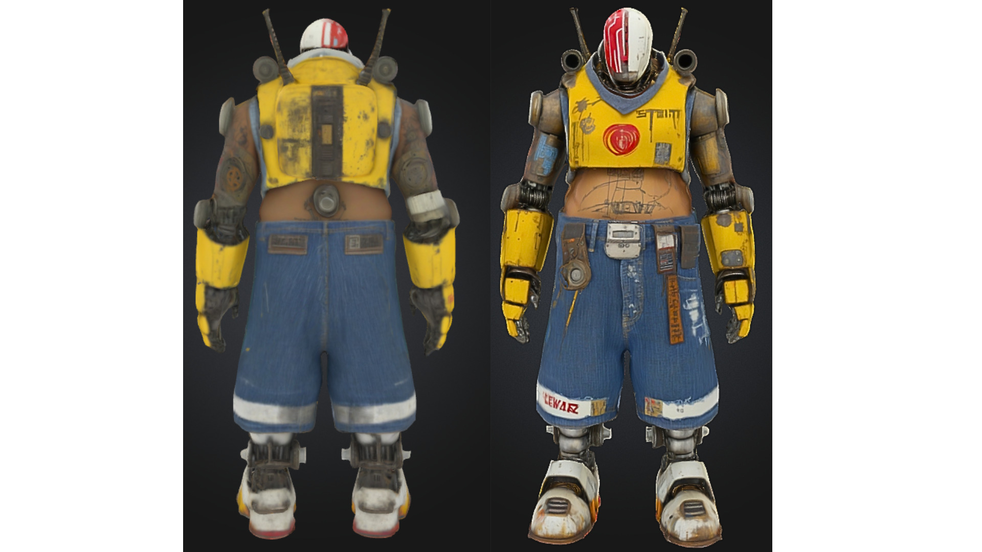 Urban Bot with Exposed Belly Low-poly 3D model_2