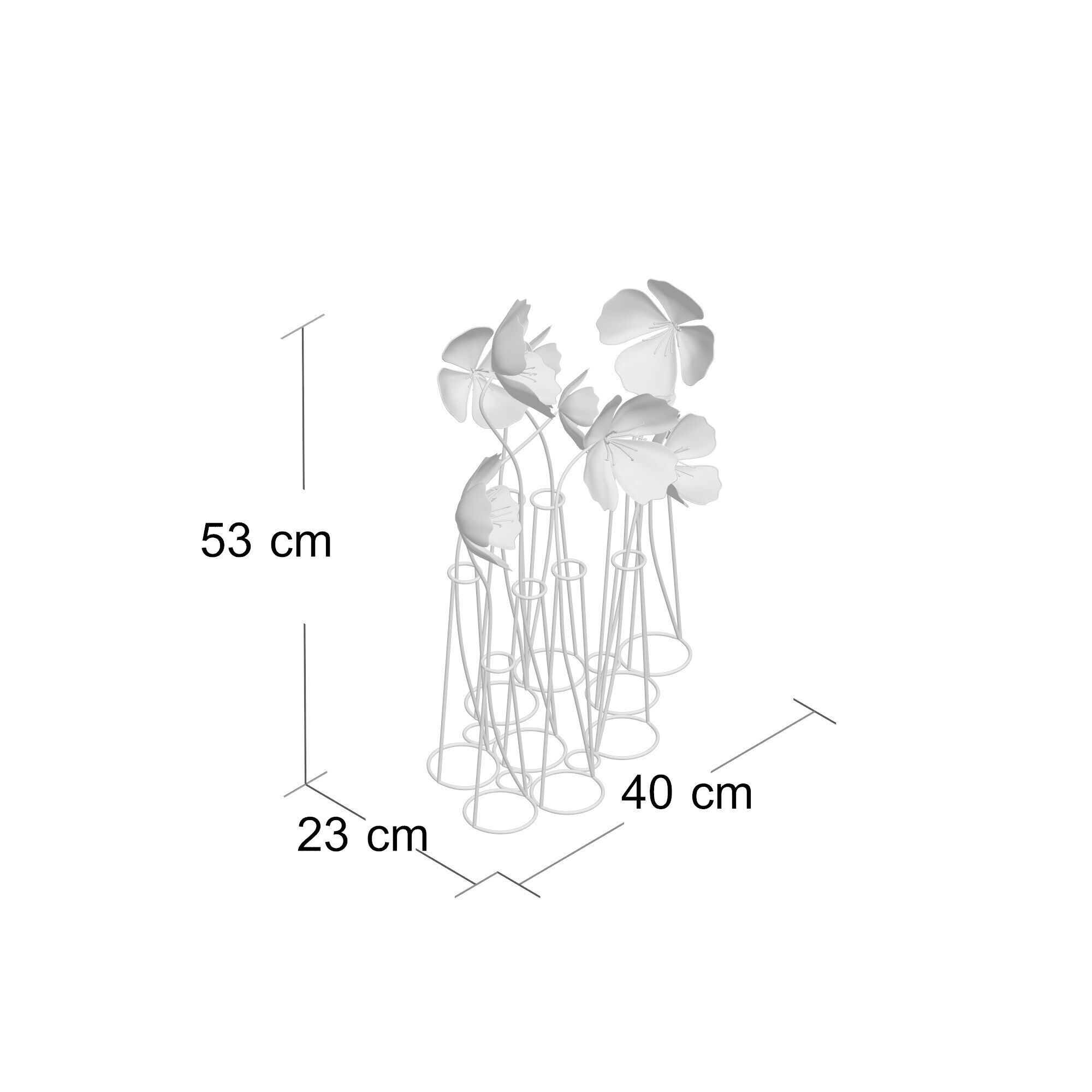 Gold Metal Flower Sculpture 3D model_3