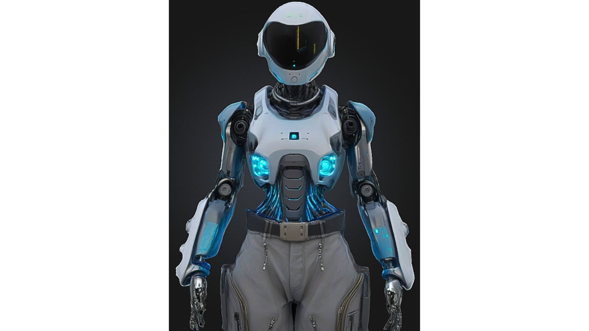 Futuristic Female Android Character Low-poly 3D model_4