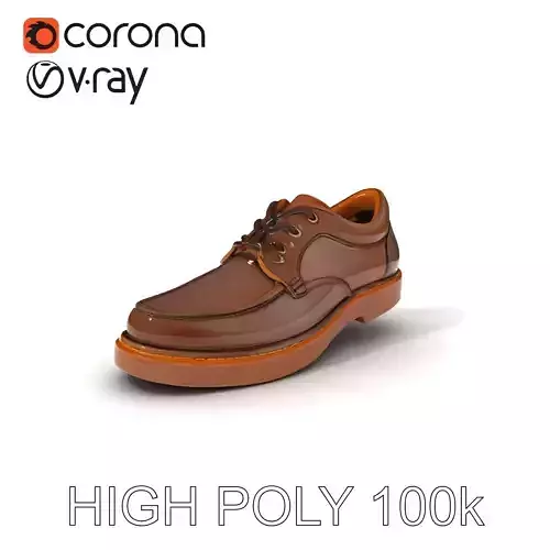 Stylish Brown Leather Shoe D Model Pack