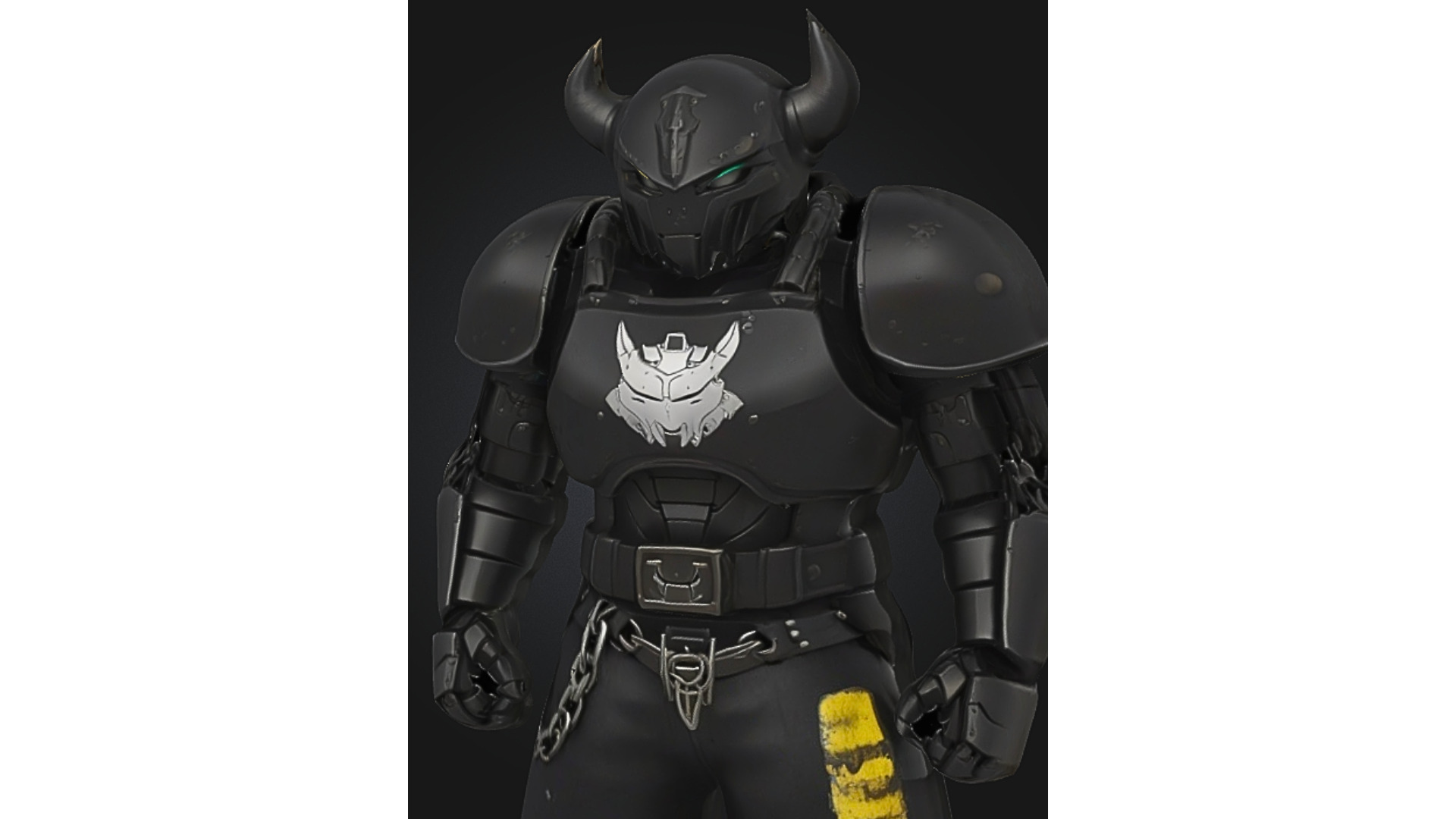 Black Armored Demon Knight Low-poly 3D model_4