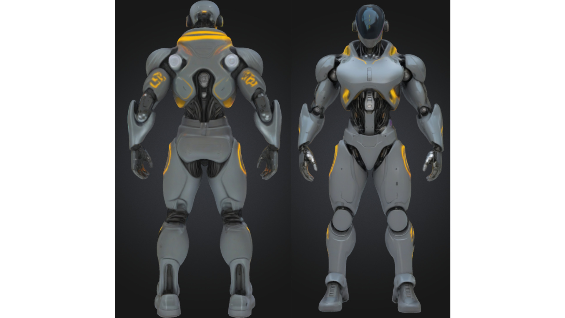 Sleek Android Male Robot Low-poly 3D model_1