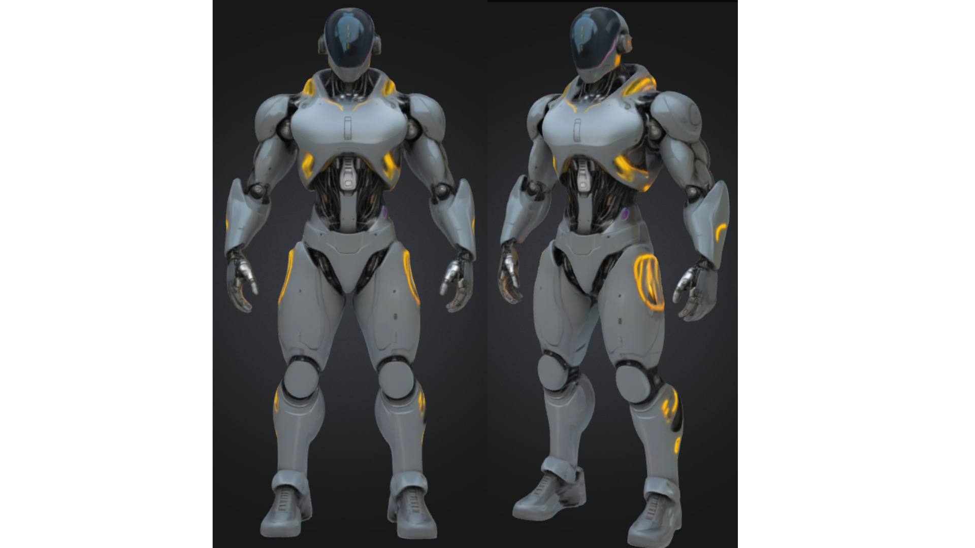 Sleek Android Male Robot Low-poly 3D model_3