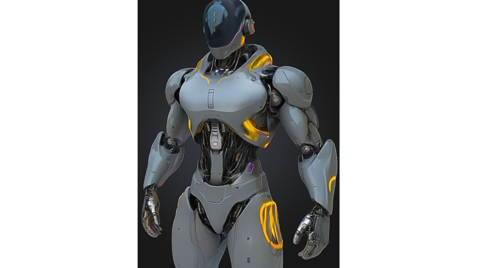 Sleek Android Male Robot Low-poly 3D model_4