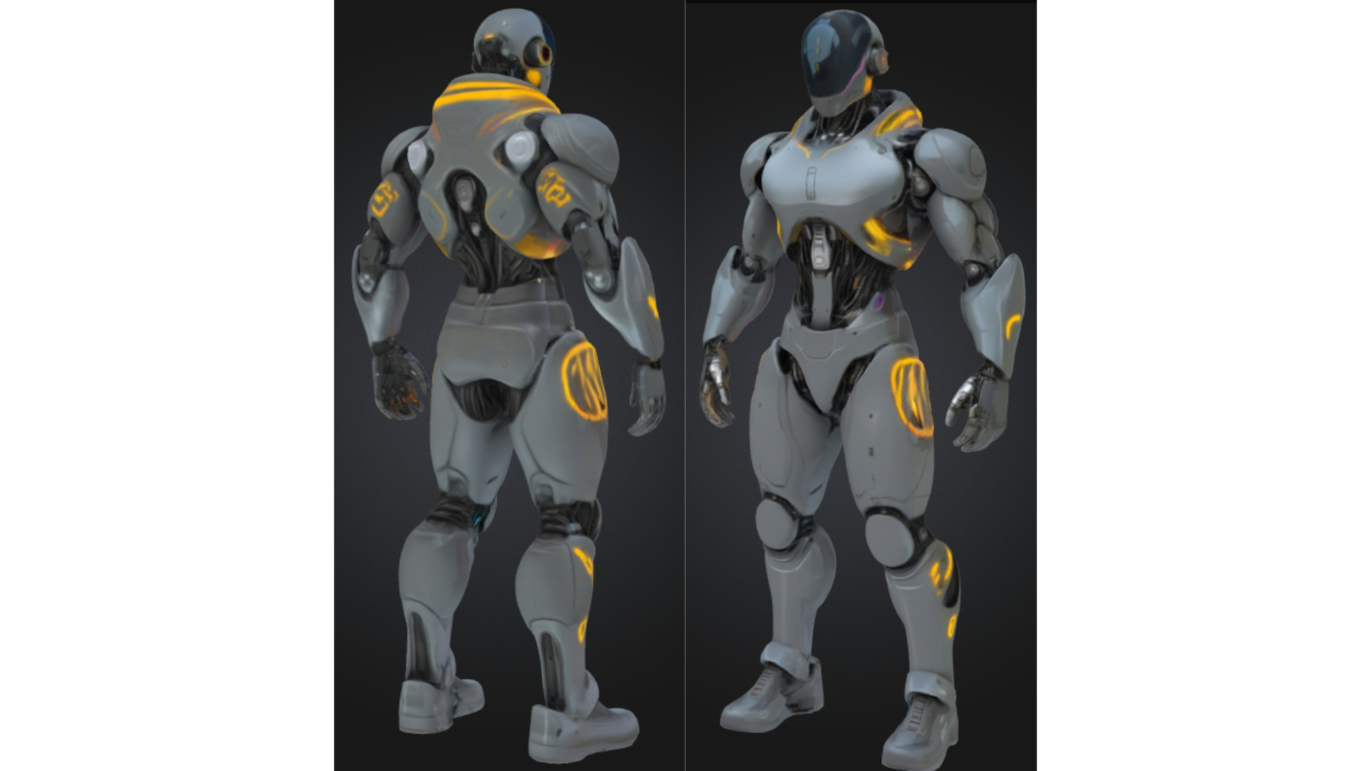 Sleek Android Male Robot Low-poly 3D model_2