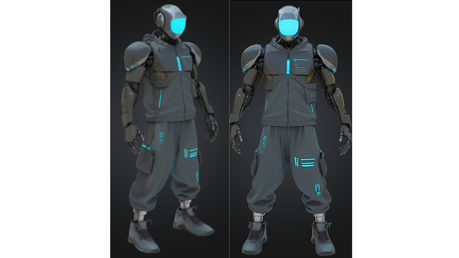 Cyberpunk Robot Future NPC Low-poly 3D model_3