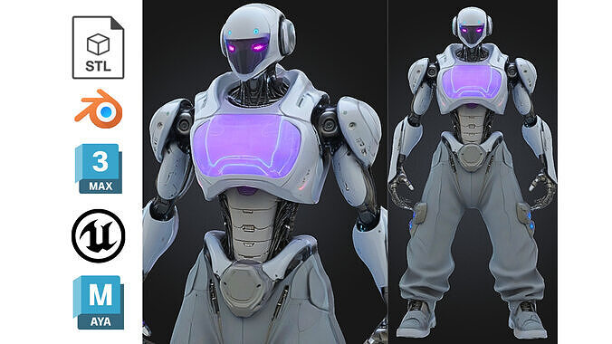 Advanced Humanoid Robot Low-poly 3D model