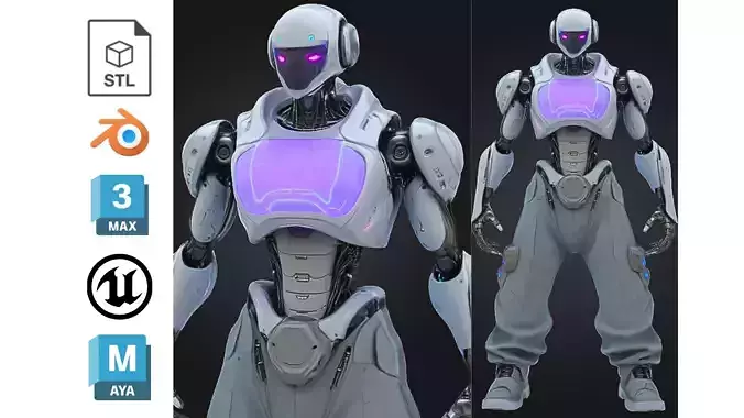 Advanced Humanoid Robot Low-poly 3D model Advanced Humanoid Robot Low-poly 3D model