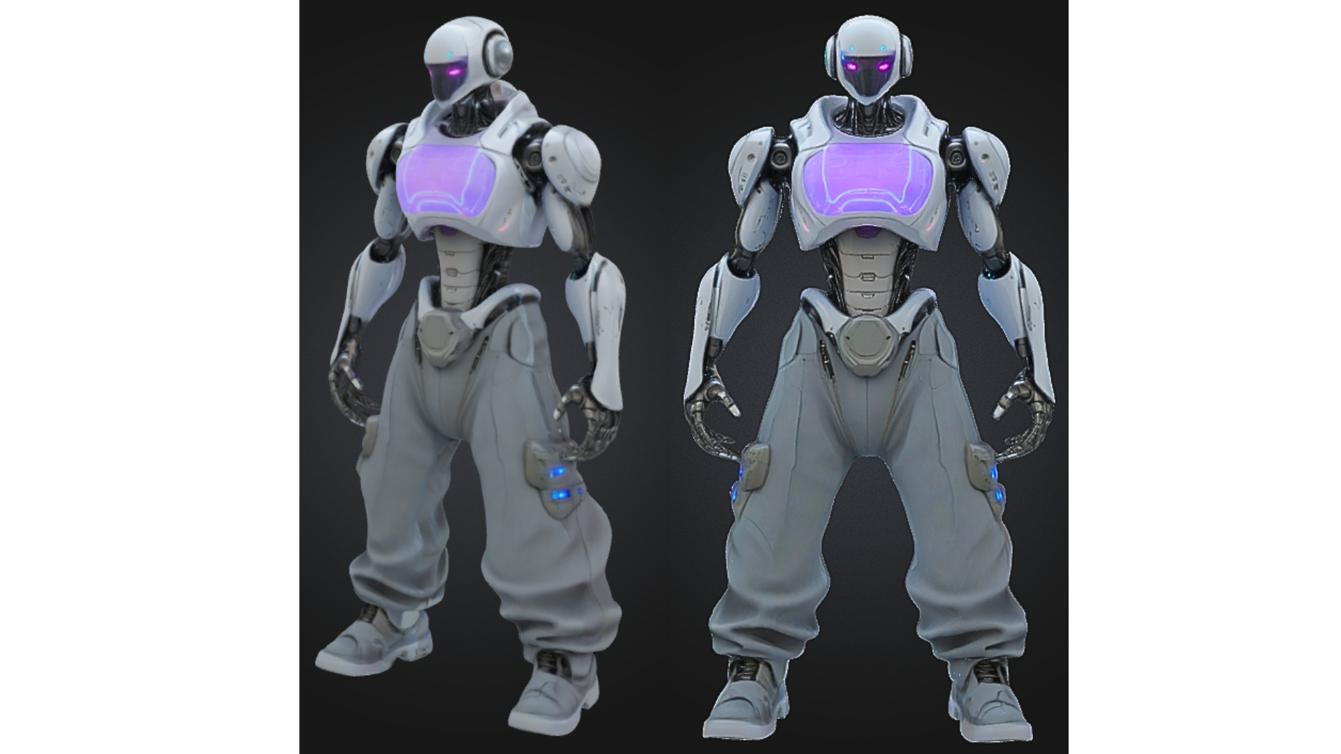 Advanced Humanoid Robot Low-poly 3D model_3