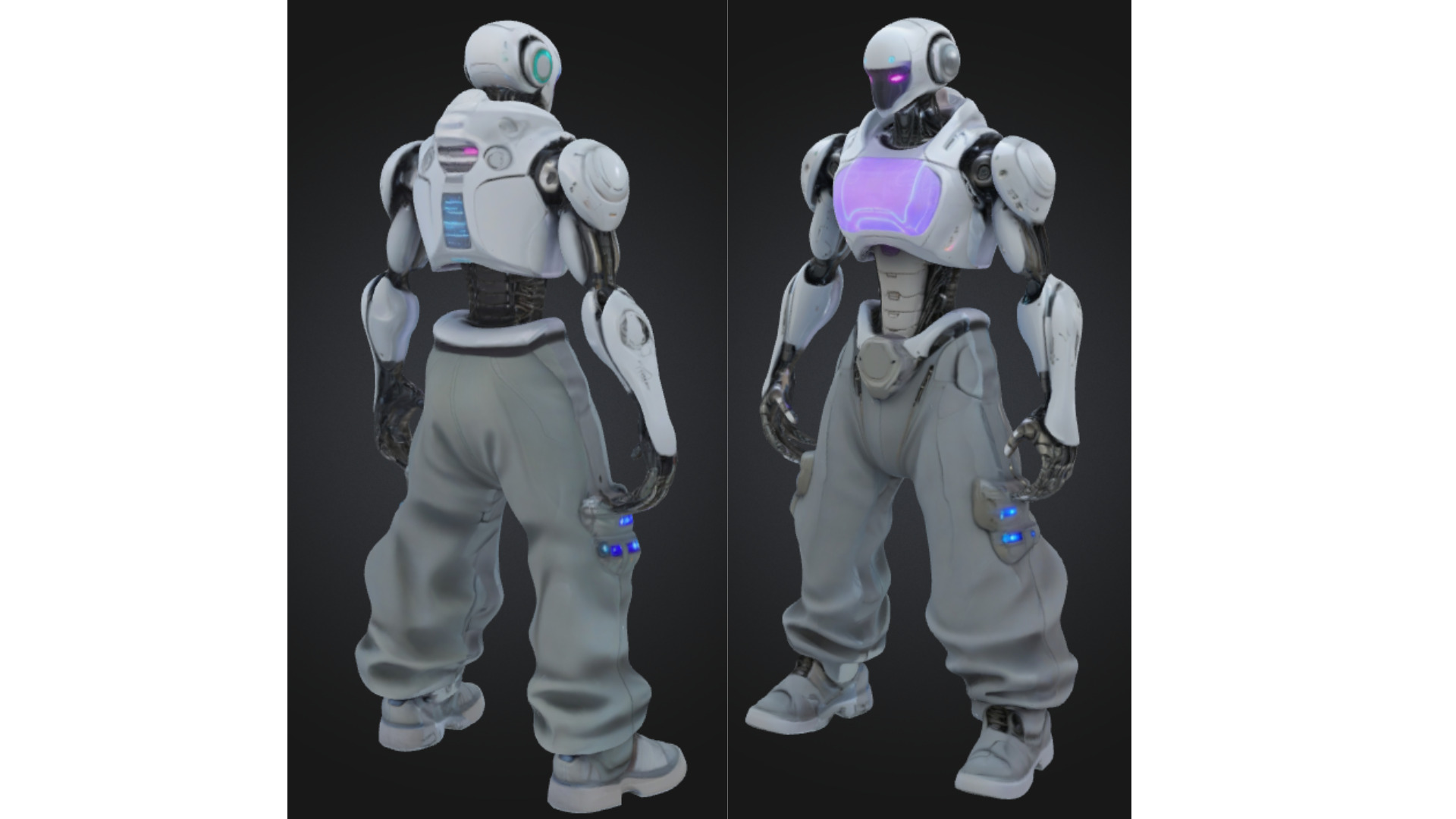 Advanced Humanoid Robot Low-poly 3D model_2