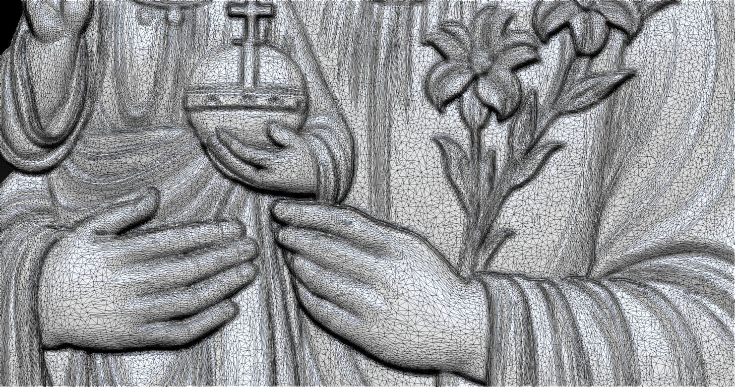 Saint Joseph with baby Jesus 3D print model_21