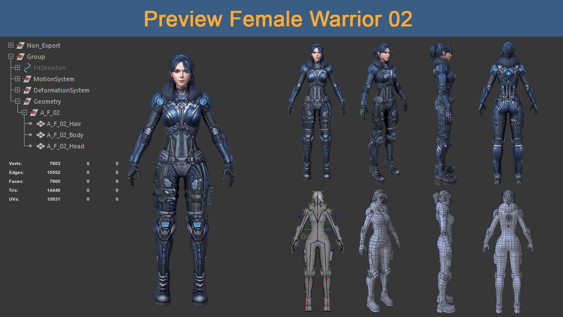 Asset 01 - 04 Model Character Warriors - Ready for game 3D Model Collection_5