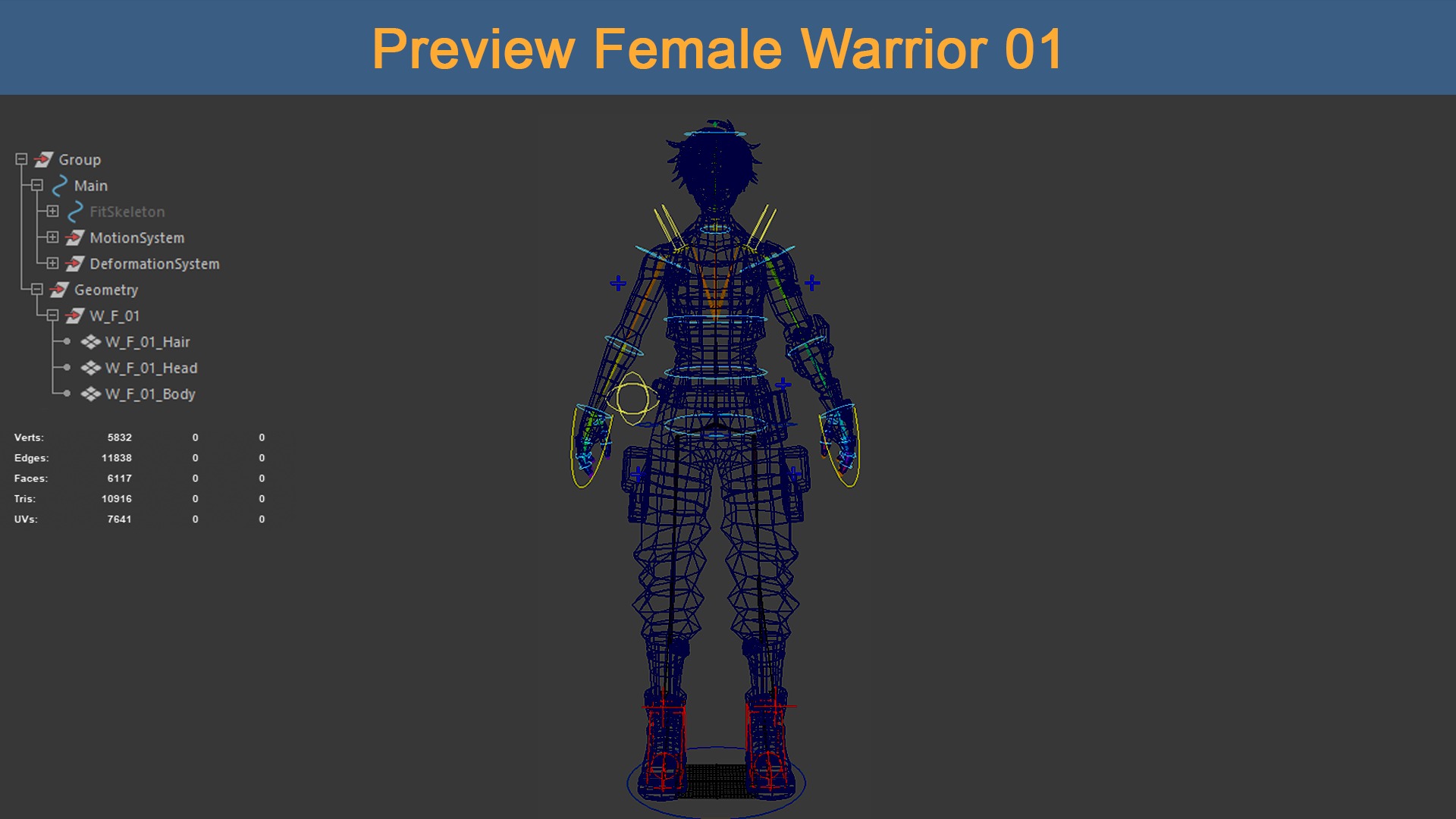 Asset 01 - 04 Model Character Warriors - Ready for game 3D Model Collection_8