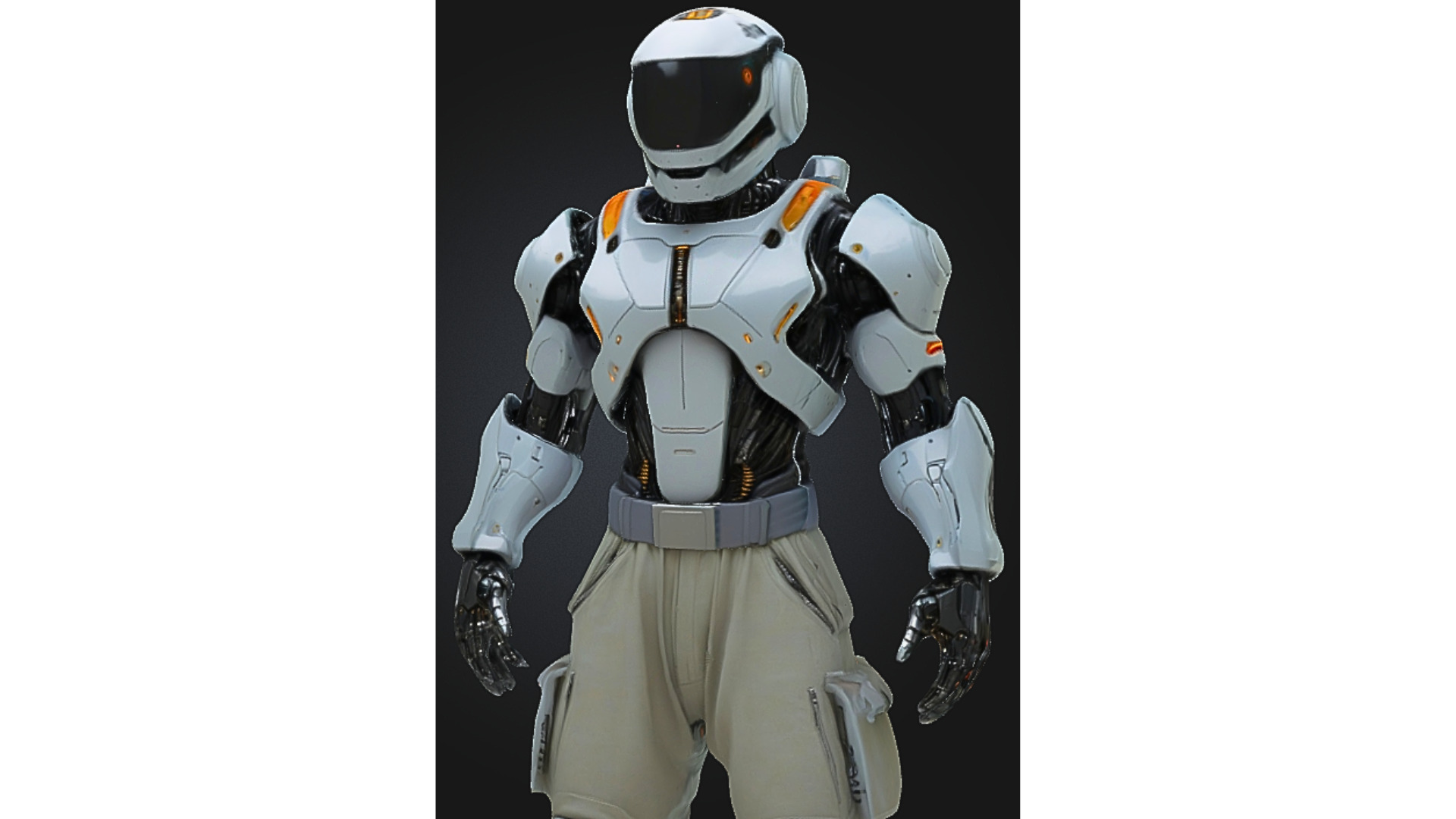 Game-Ready Sci-Fi Android Character Low-poly 3D model_4
