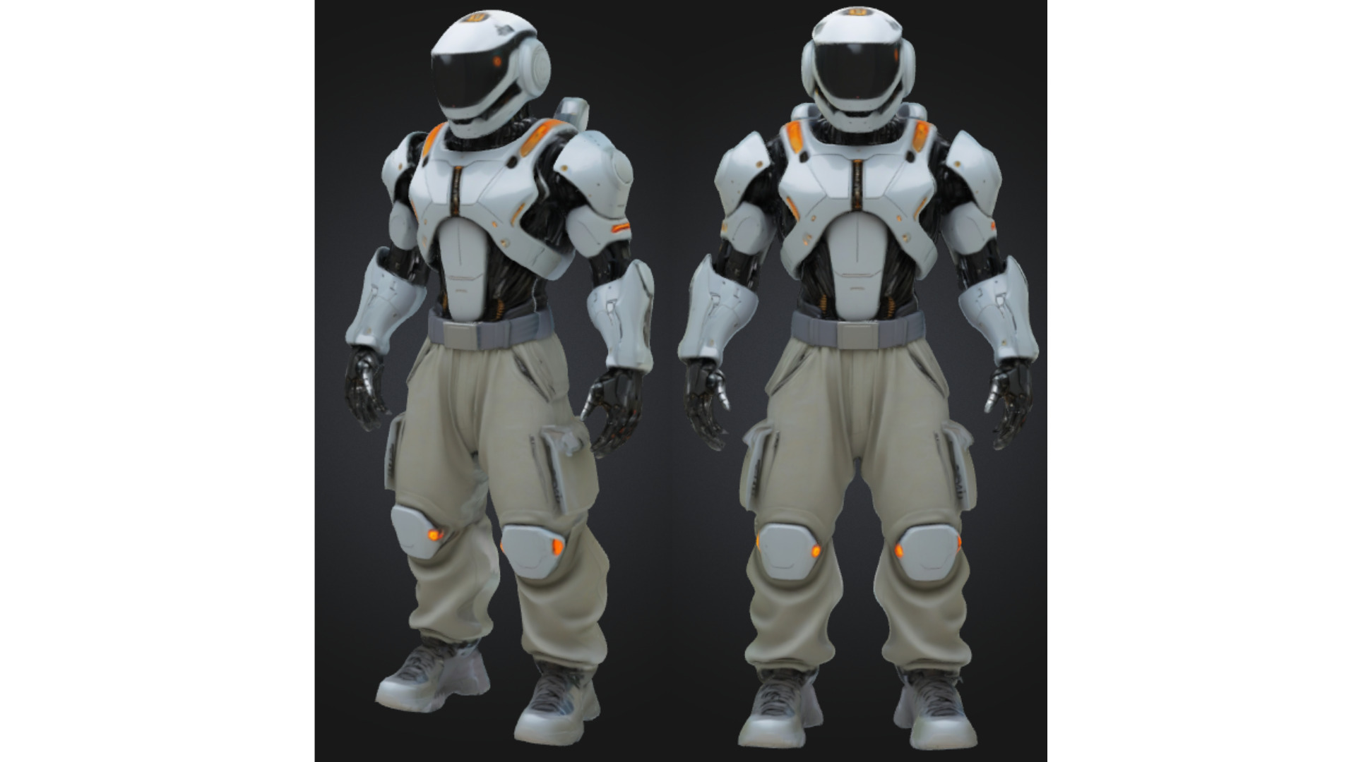 Game-Ready Sci-Fi Android Character Low-poly 3D model_3