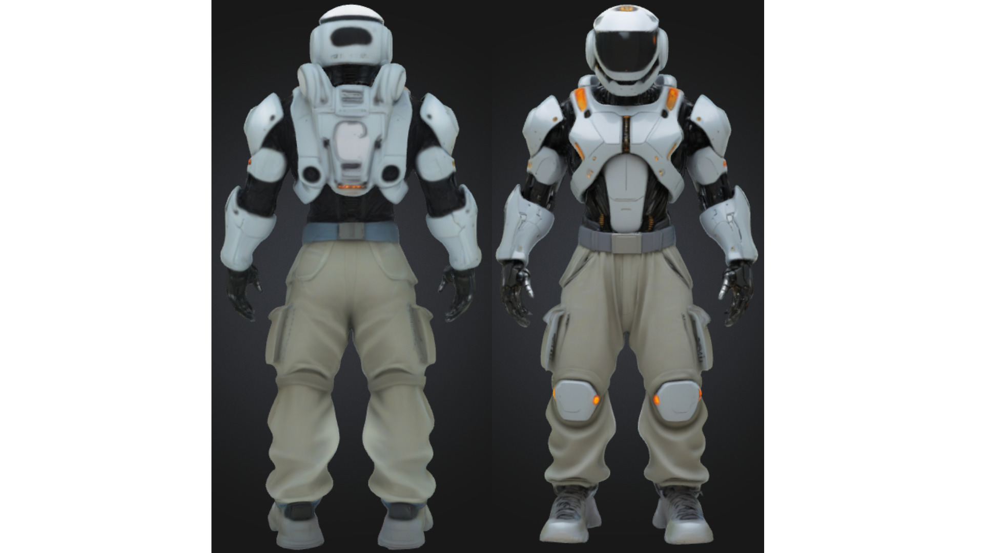 Game-Ready Sci-Fi Android Character Low-poly 3D model_2