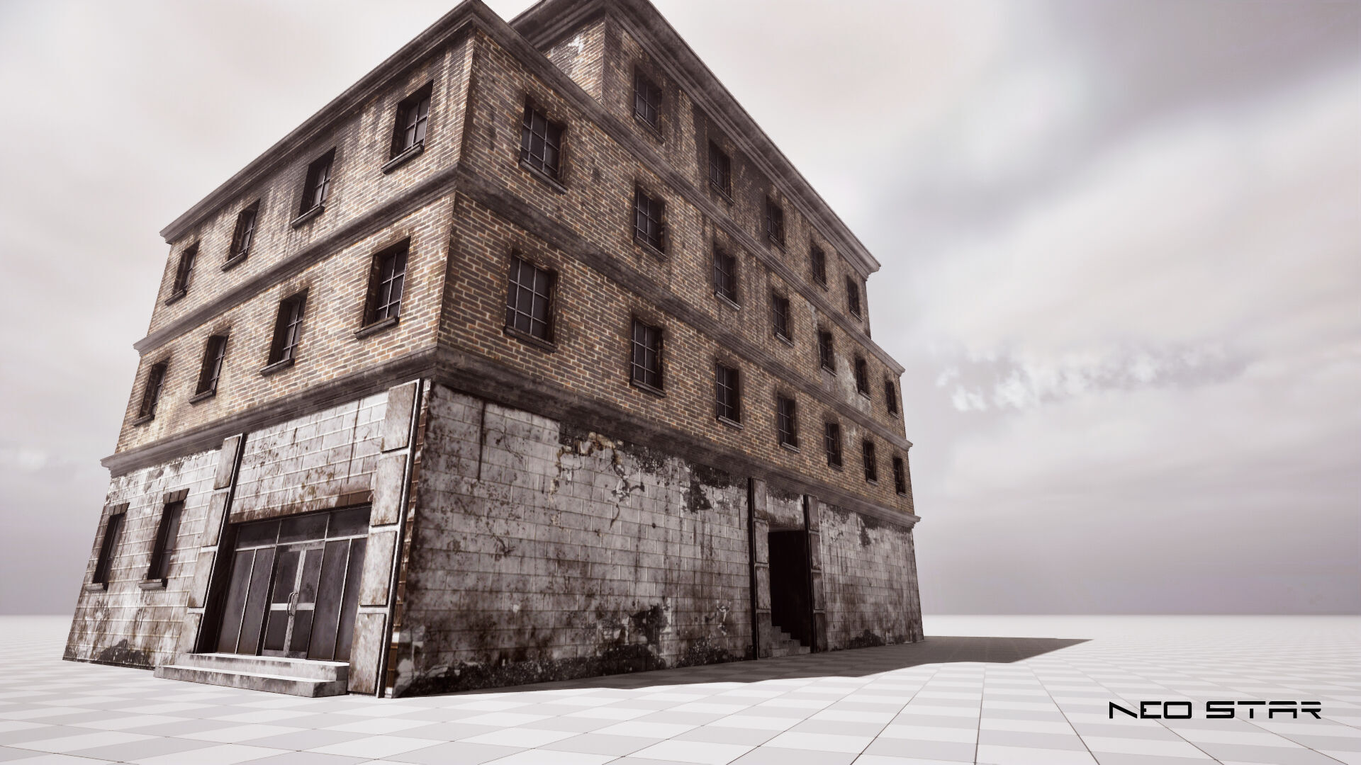 Post Apocalyptic Police Station Low-poly 3D model_5