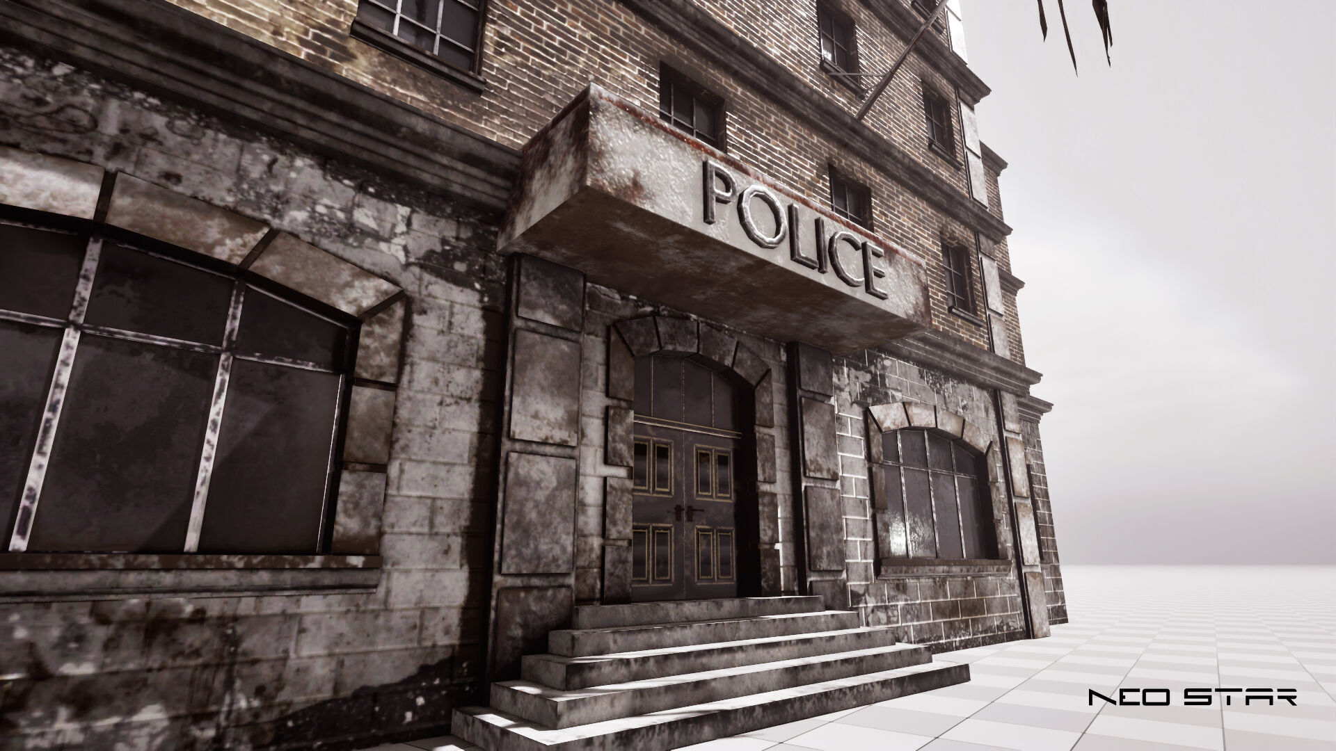 Post Apocalyptic Police Station Low-poly 3D model_4