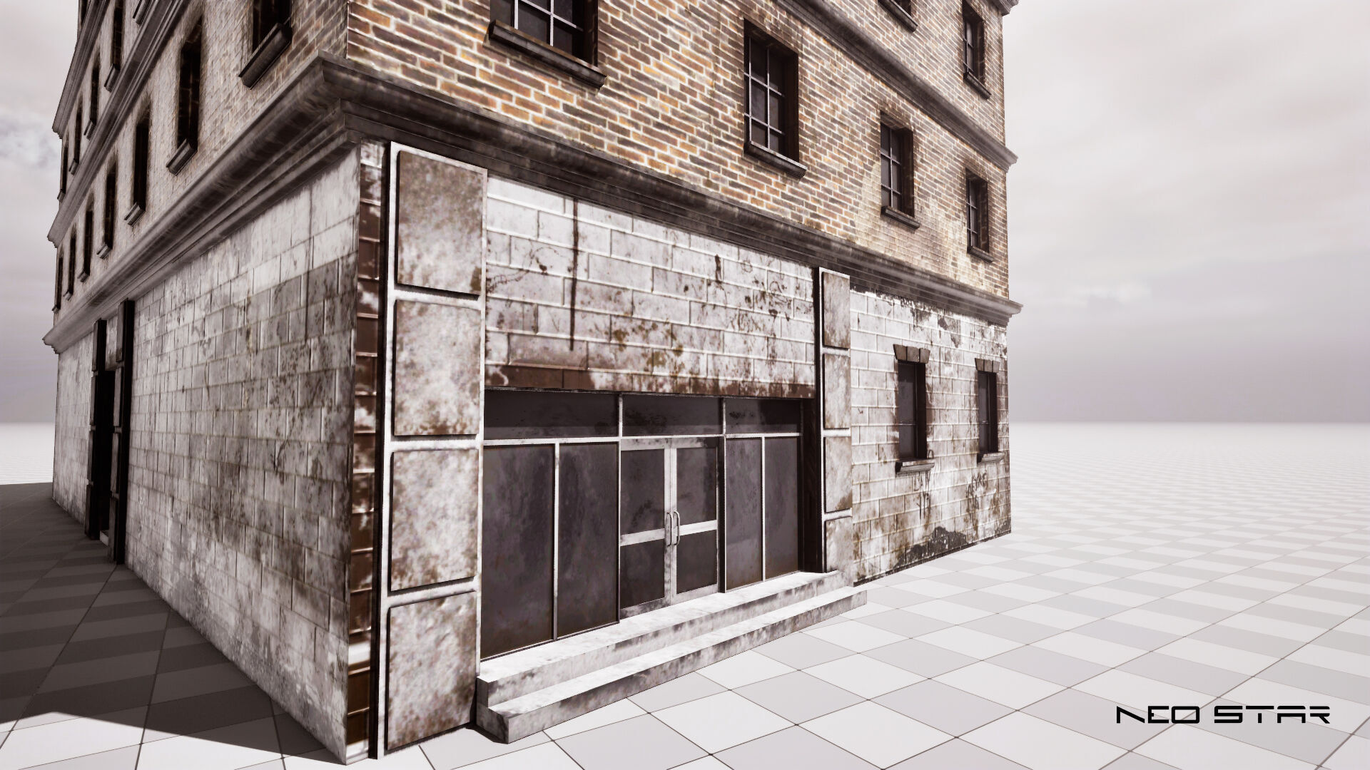 Post Apocalyptic Police Station Low-poly 3D model_6