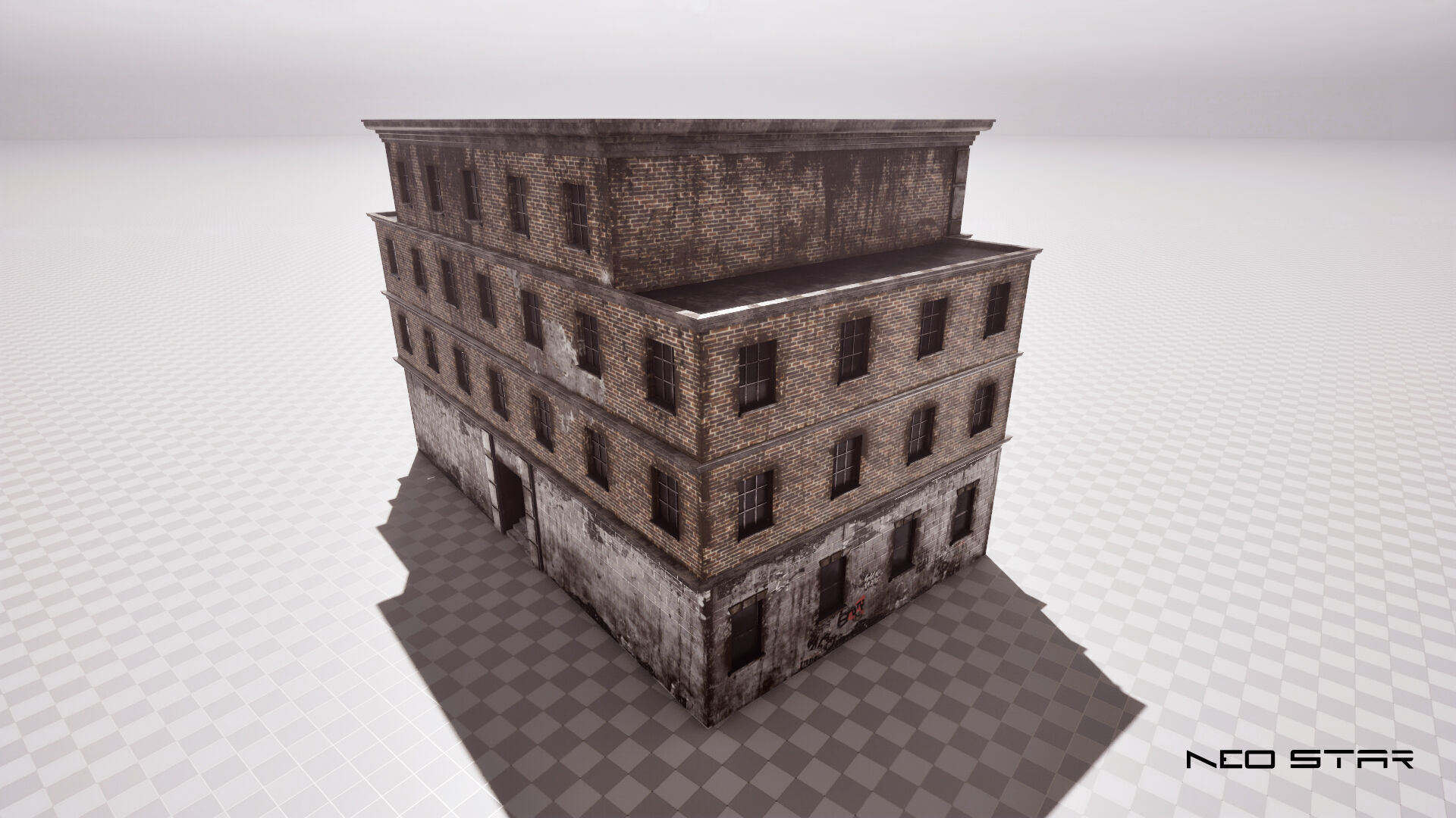 Post Apocalyptic Police Station Low-poly 3D model_7