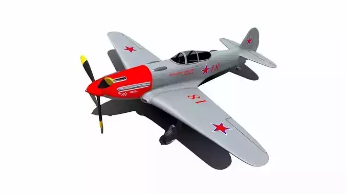 Yakovlev Yak-3 Soviet Fighter Plane Low-poly 3D model