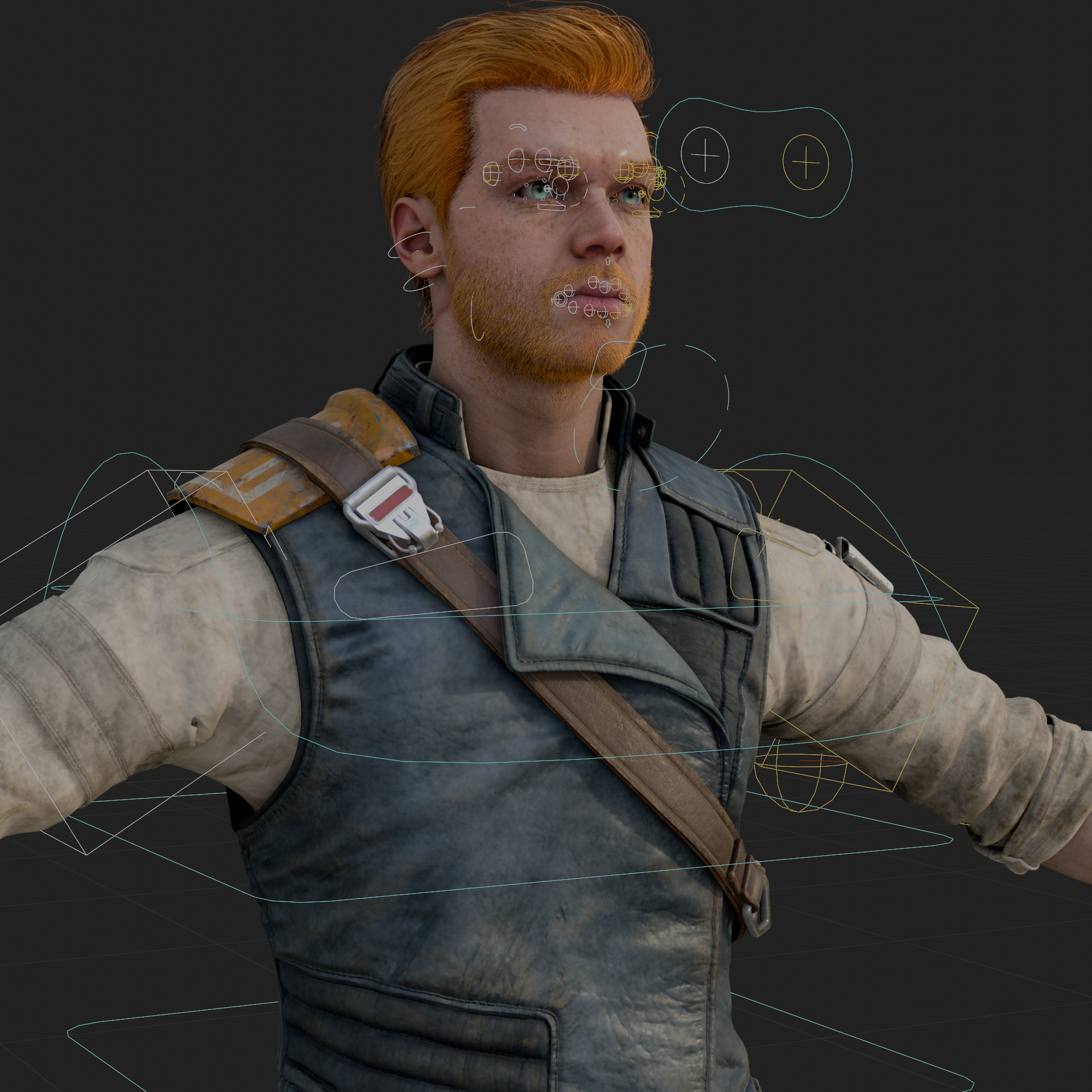 Cal Kestis Jedi Survivor 3D Model Rigged PBR Blender FBX OBJ Low-poly 3D model_3