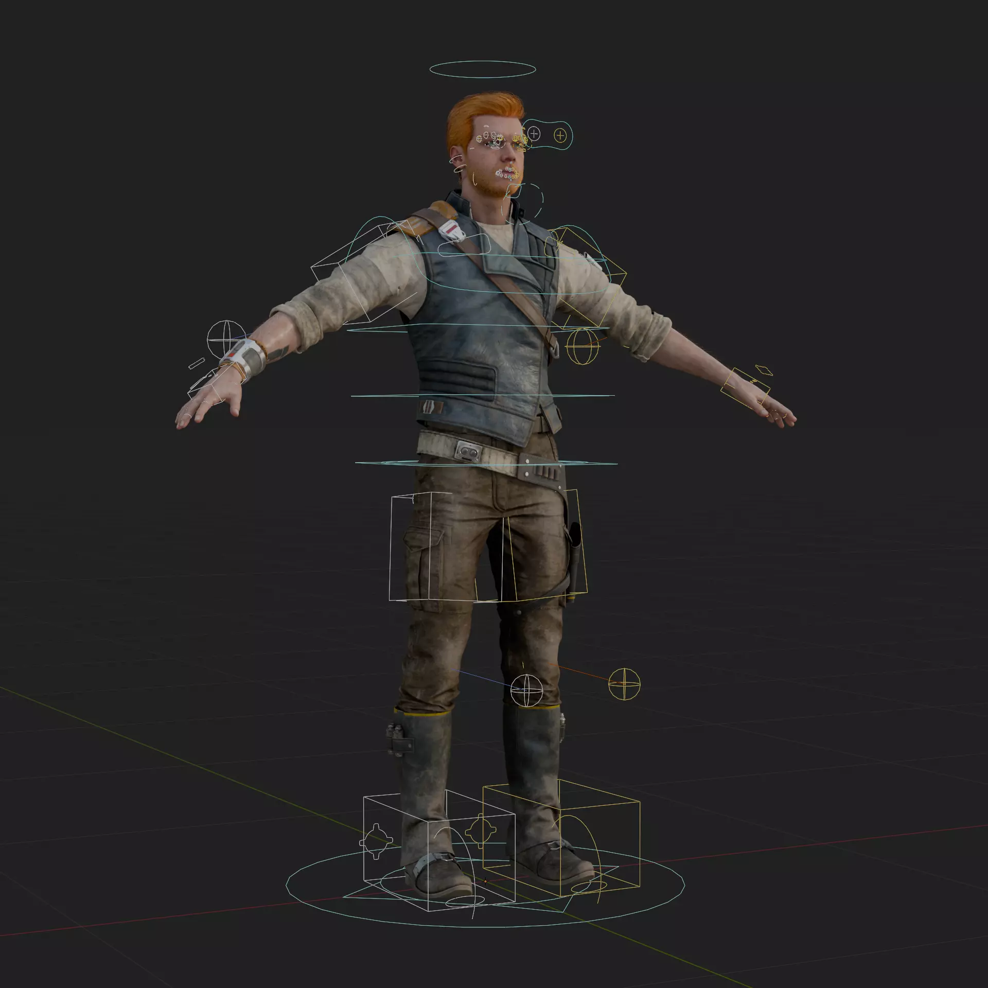 Cal Kestis Jedi Survivor 3D Model Rigged PBR Blender FBX OBJ Low-poly 3D model_0